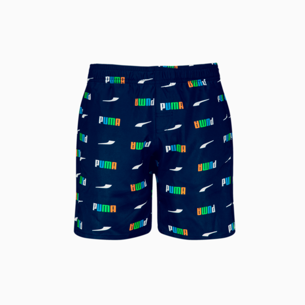 Boy's Puma swimsuit printed logo, Navy Combo, large-MEX