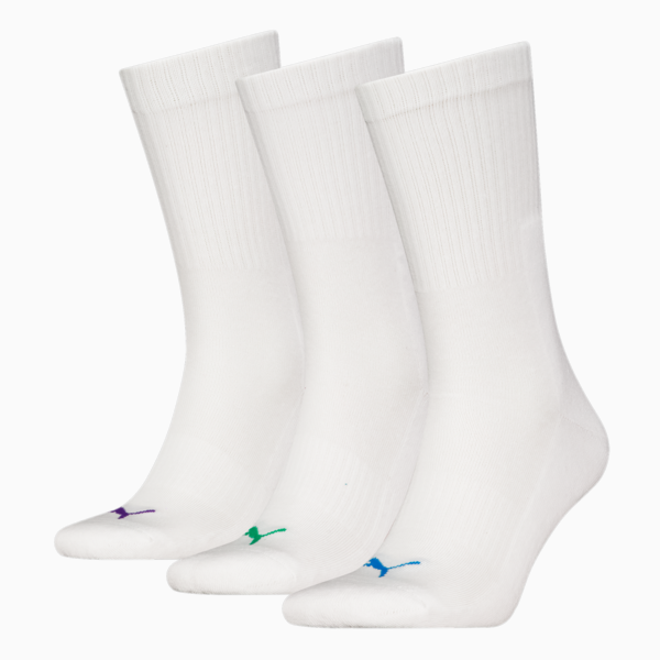 Paquete de 3 medias unisex, white combo, large-ARG