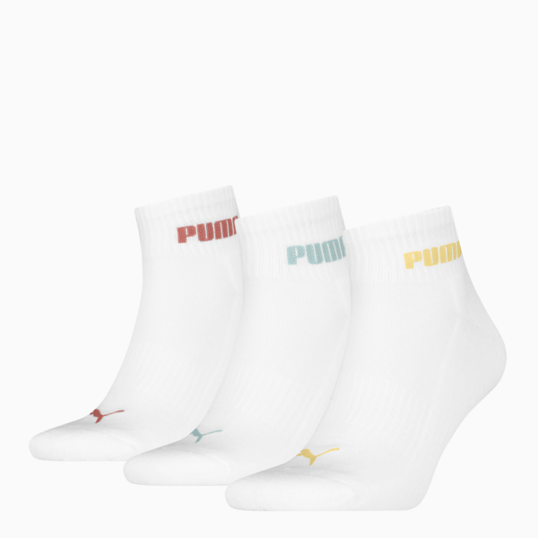 Paquete de 3 medias tobilleras PUMA Unisex, white combo, large-ARG
