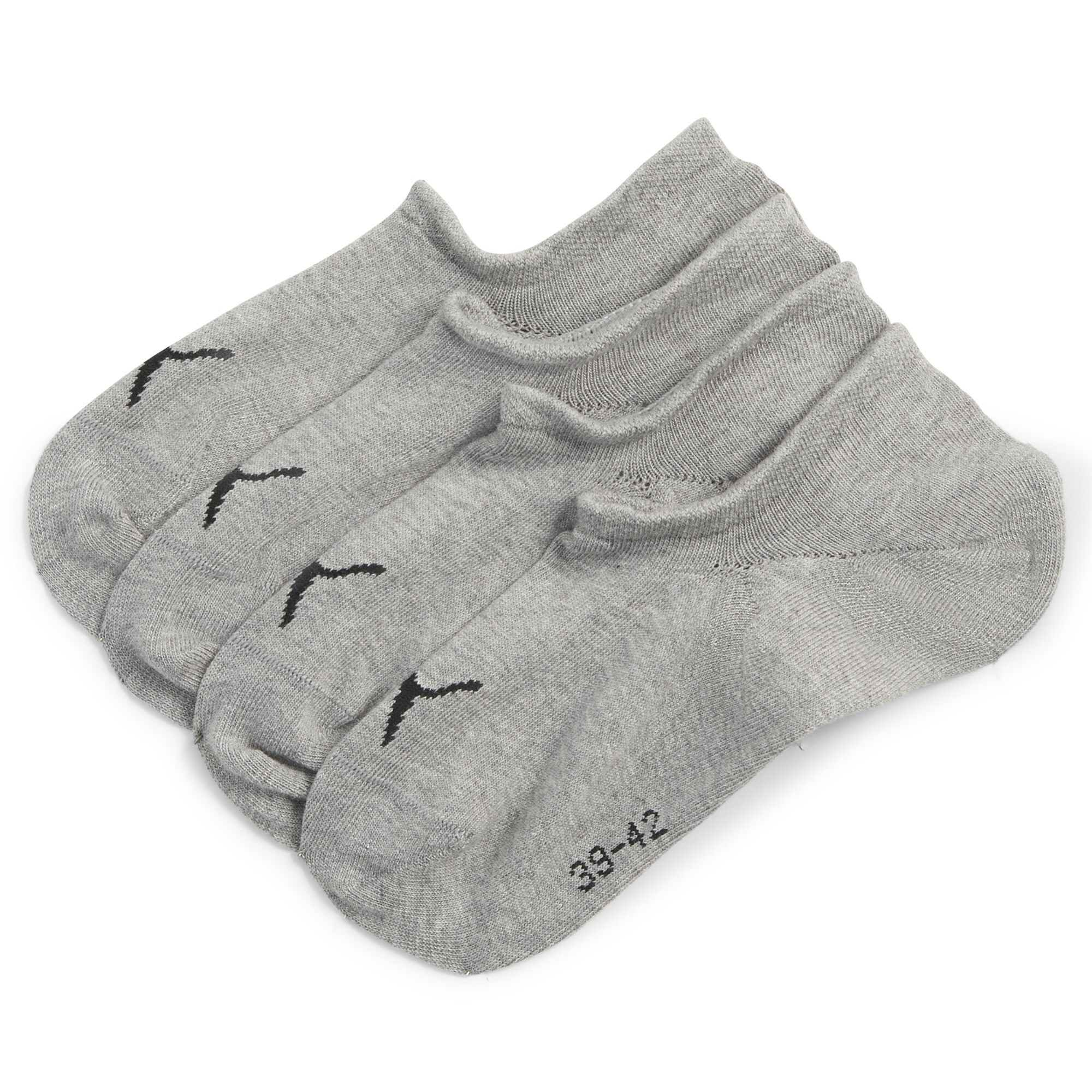 PUMA Hoog uitgesneden uniseks voetjes (set van 2 paar), Grijs, Maat 39-42