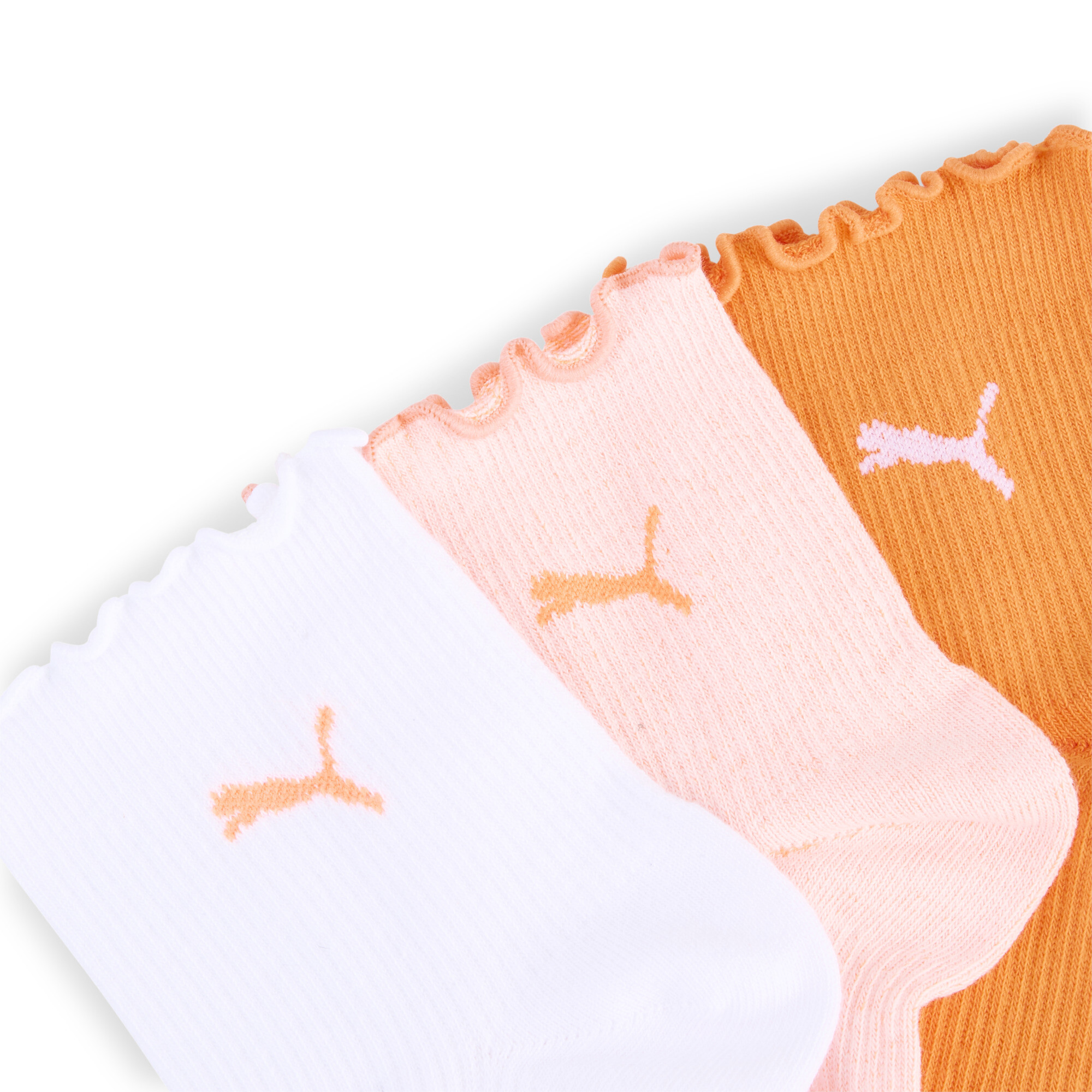 Women's Puma's Quarter Socks 3 Pack, Orange, Size 35-38, Clothing