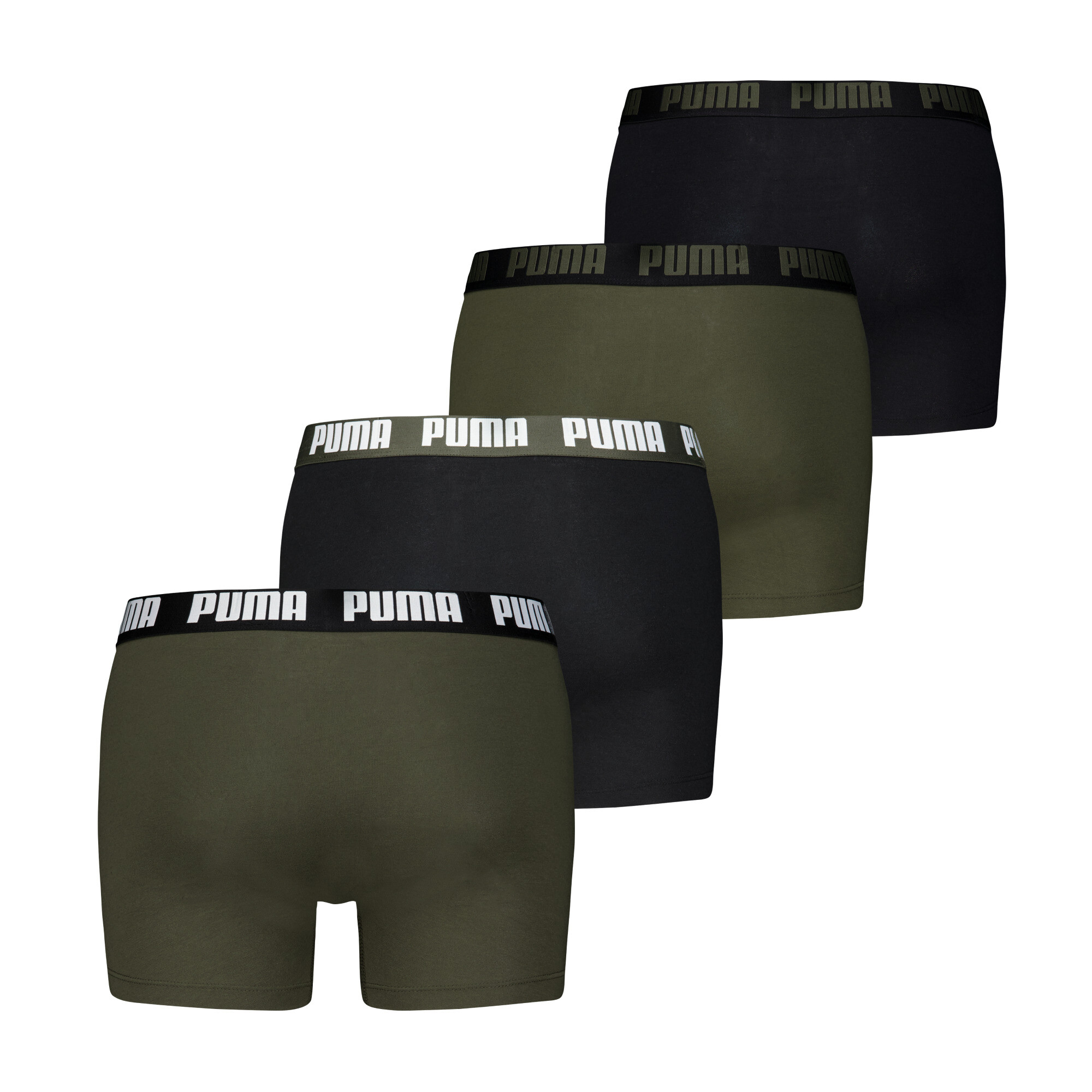 Men's Puma Boxer Briefs 4-Pack, Green, Size 5, Clothing