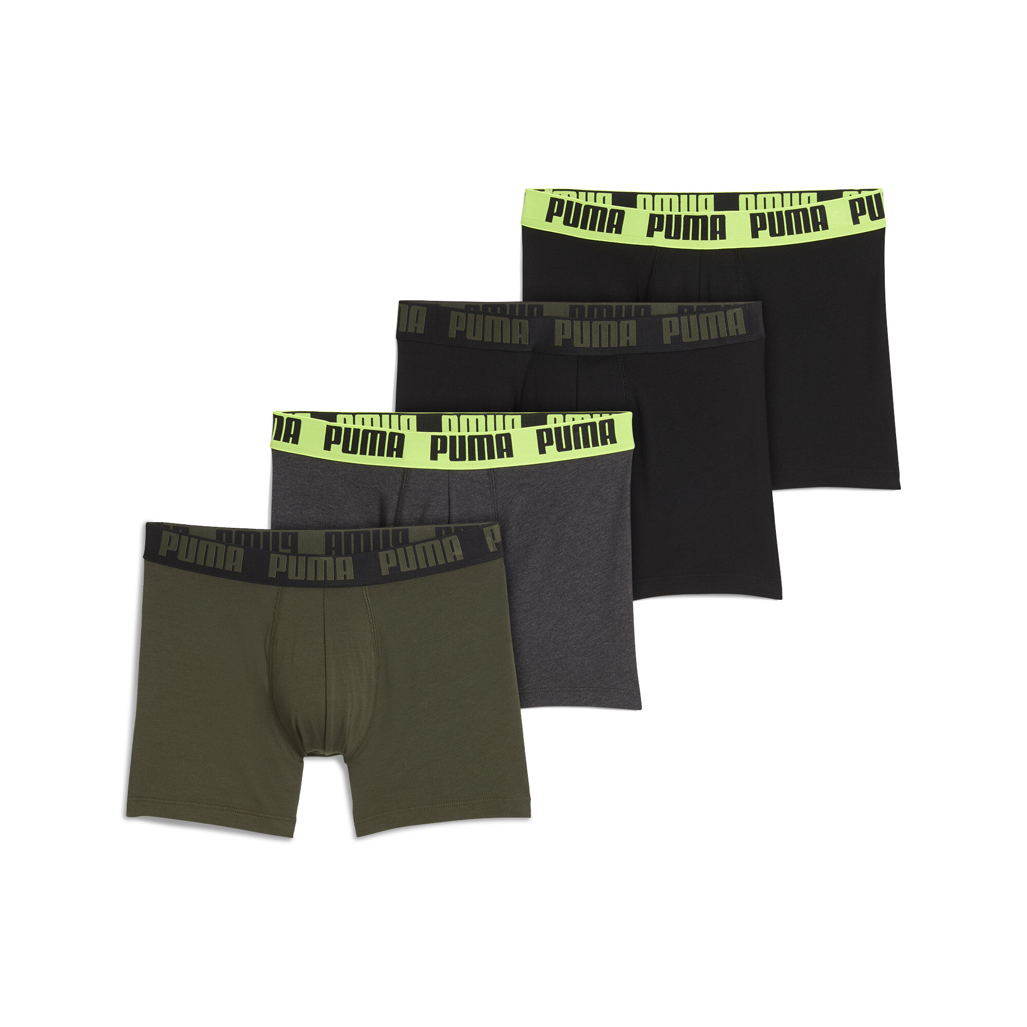 Licence Puma Boxershorts 4-er Pack Herren | Green/Yellow/Black | Größe: 3