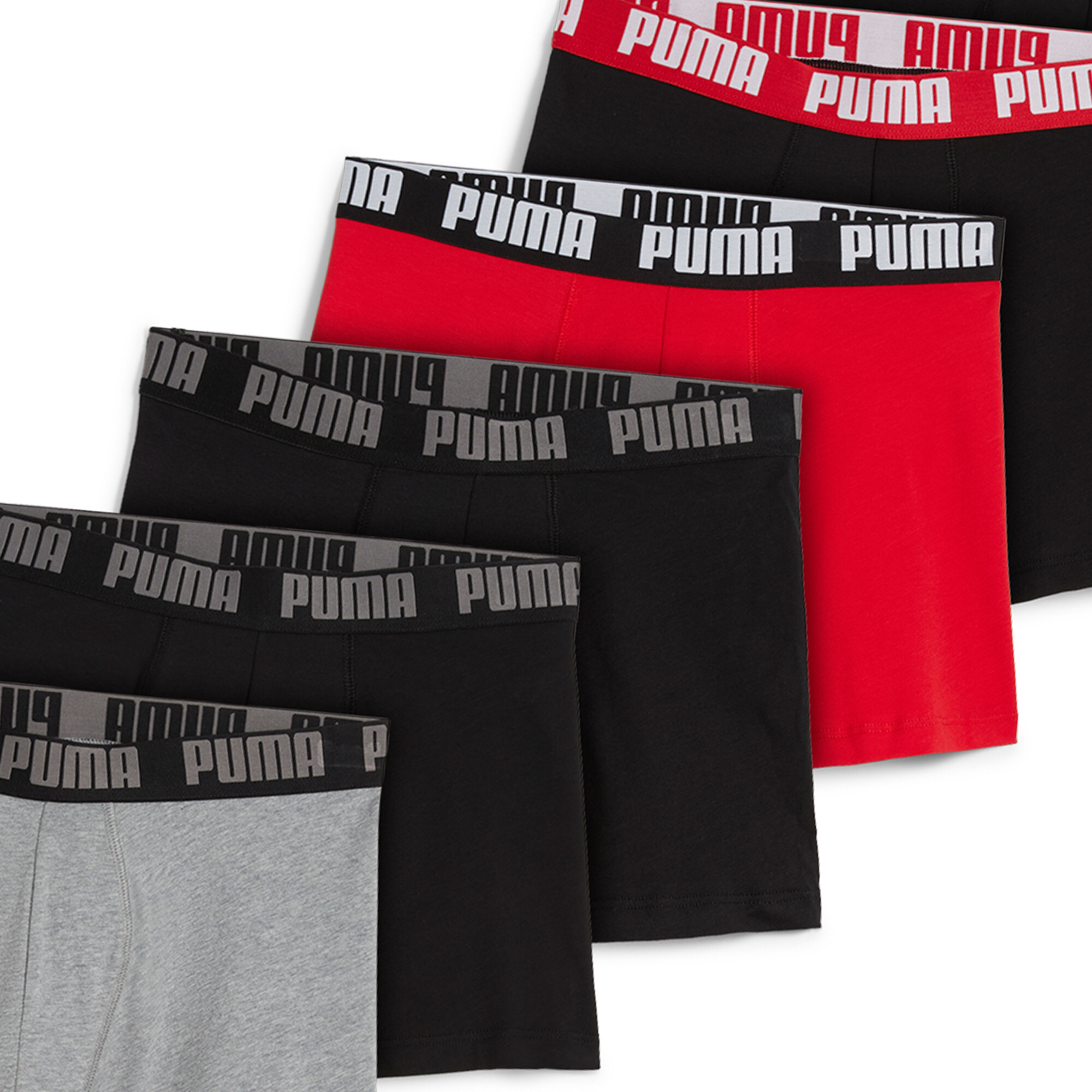 Men's Puma Boxer Briefs 6-Pack, Gray, Size 6, Clothing