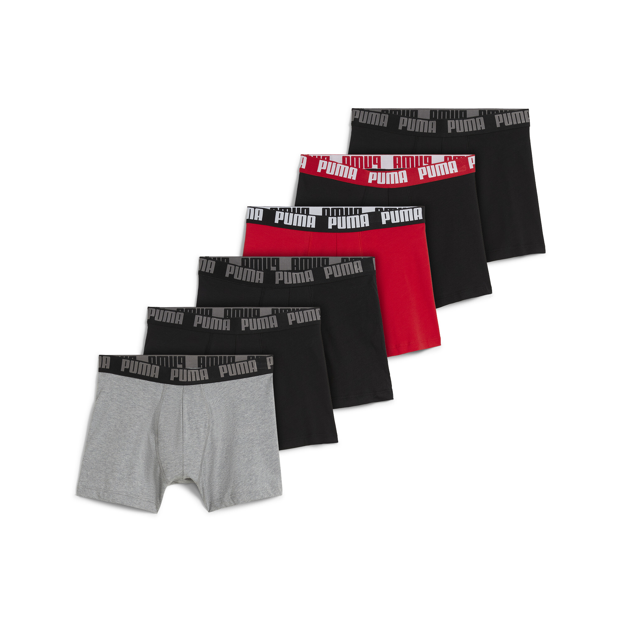 Men's Puma Boxer Briefs 6-Pack, Gray, Size 6, Clothing