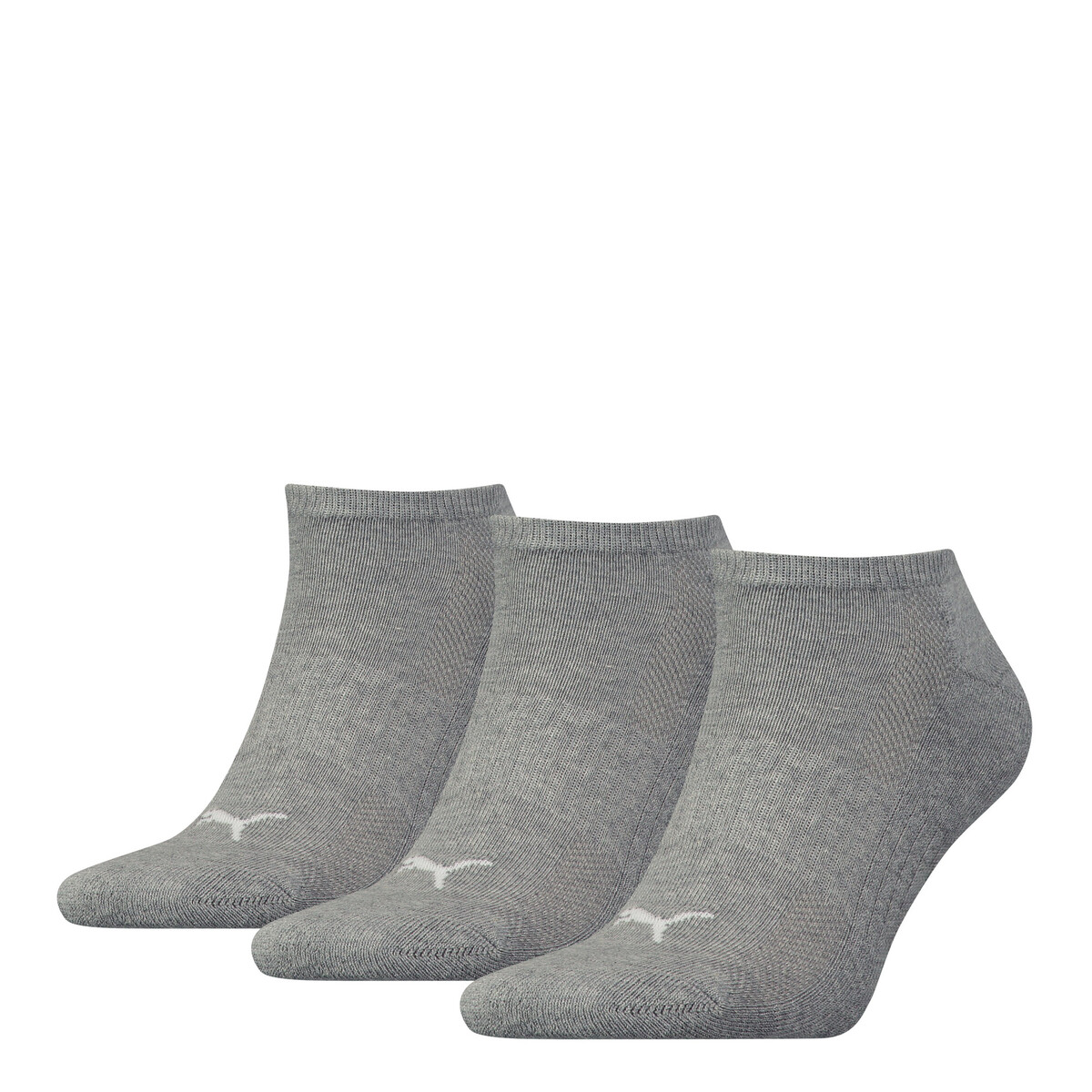 Sneaker Socks 3 Pack Unisex in Middle Grey Melange by PUMA, 2.5-5