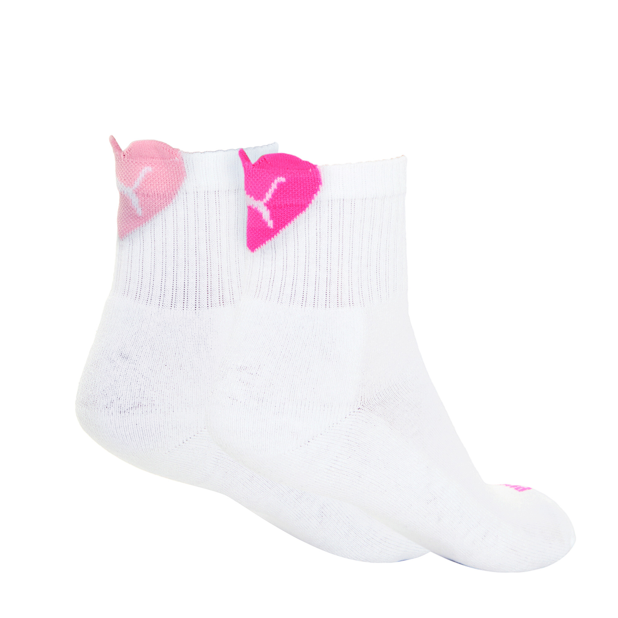 PUMA Heart korte damessokken (set van 2), Roze/Wit, Maat 35-38 thumbnail 3