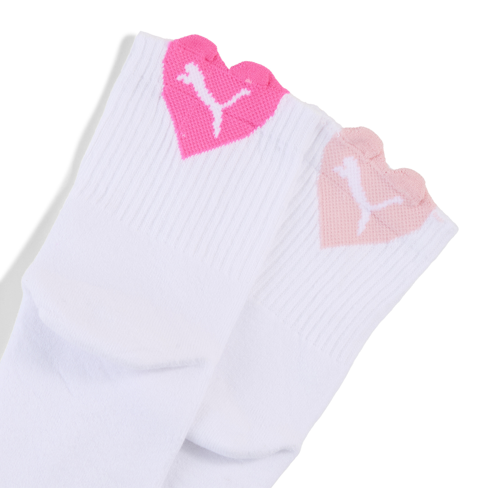 PUMA Heart korte damessokken (set van 2), Roze/Wit, Maat 35-38 thumbnail 2