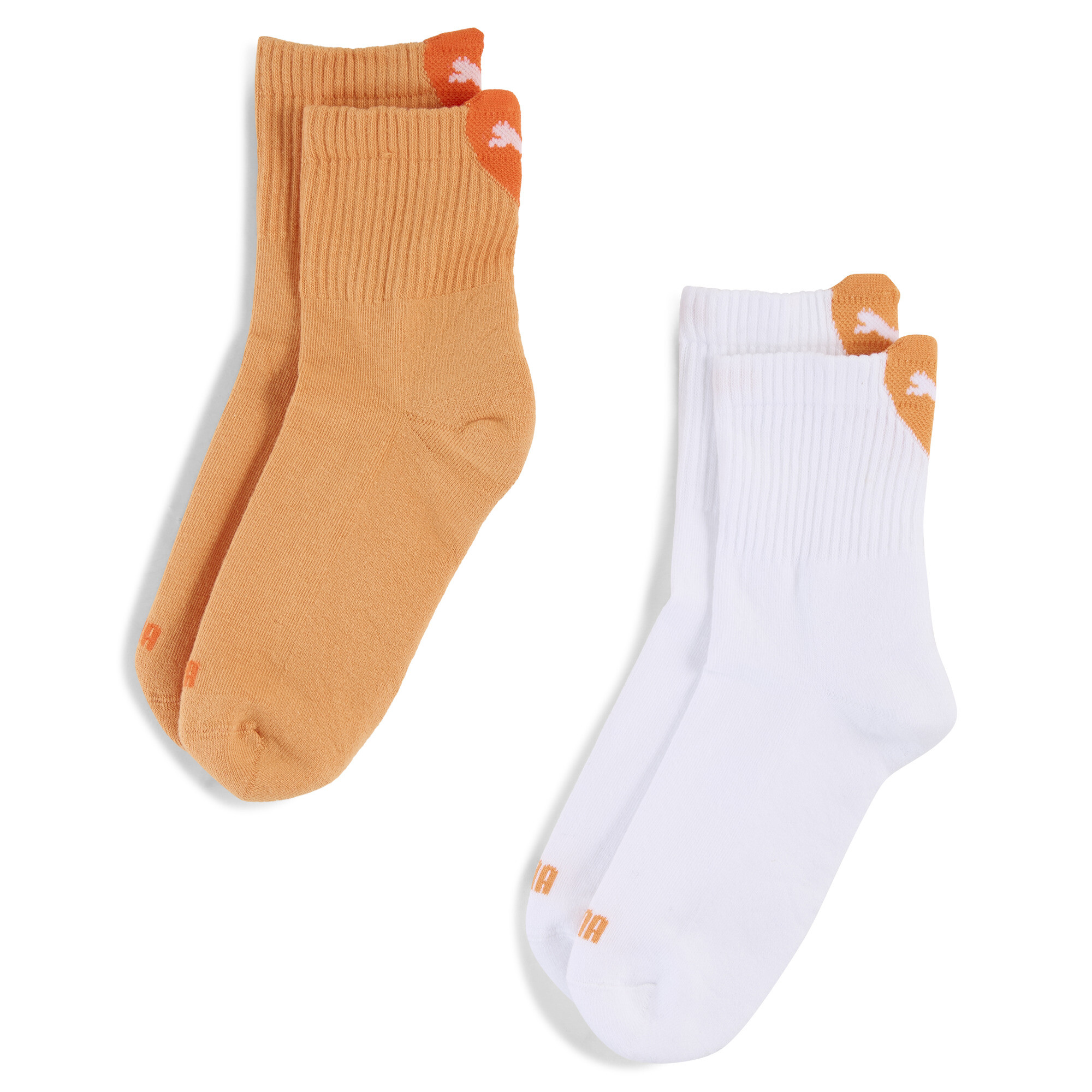 Licence Puma Heart Kurze Crew-Socken 2er-Pack Damen | Orange Combo | Größe: 35-38