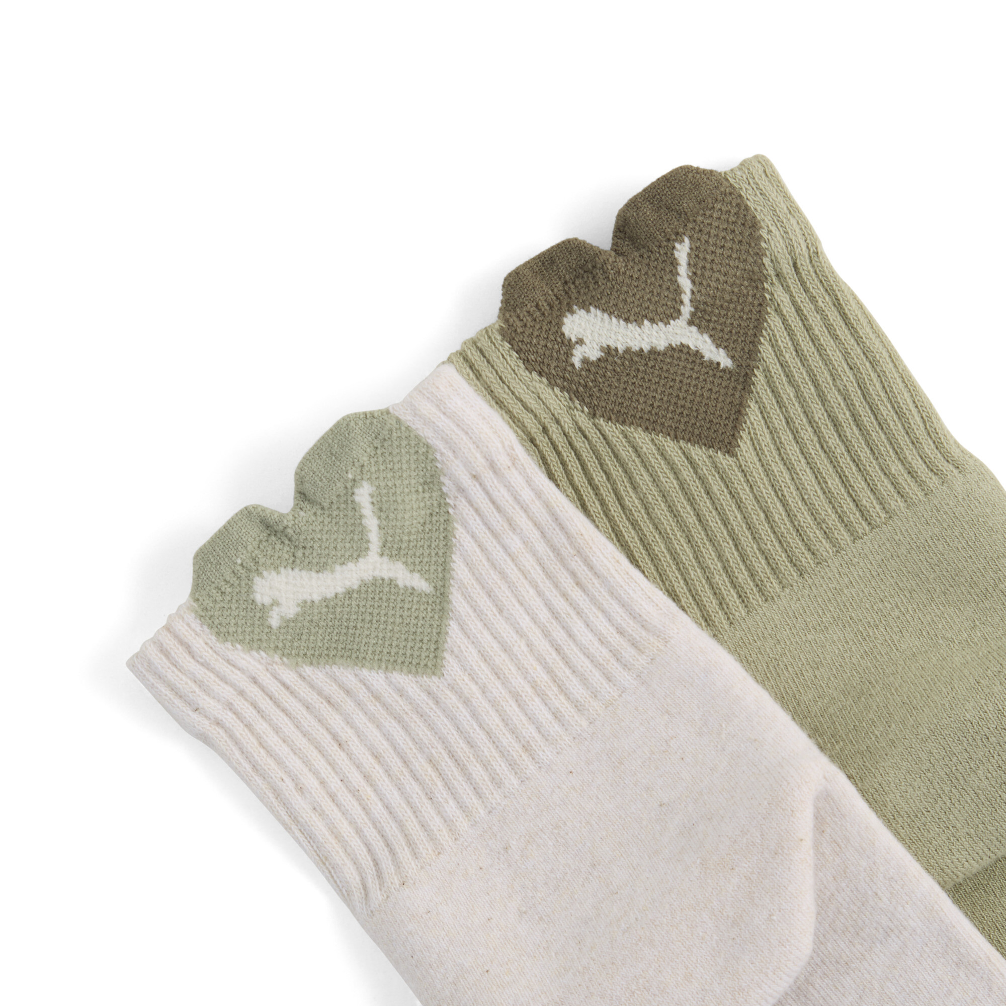PUMA Heart korte damessokken (set van 2), Groen, Maat 35-38 thumbnail 3