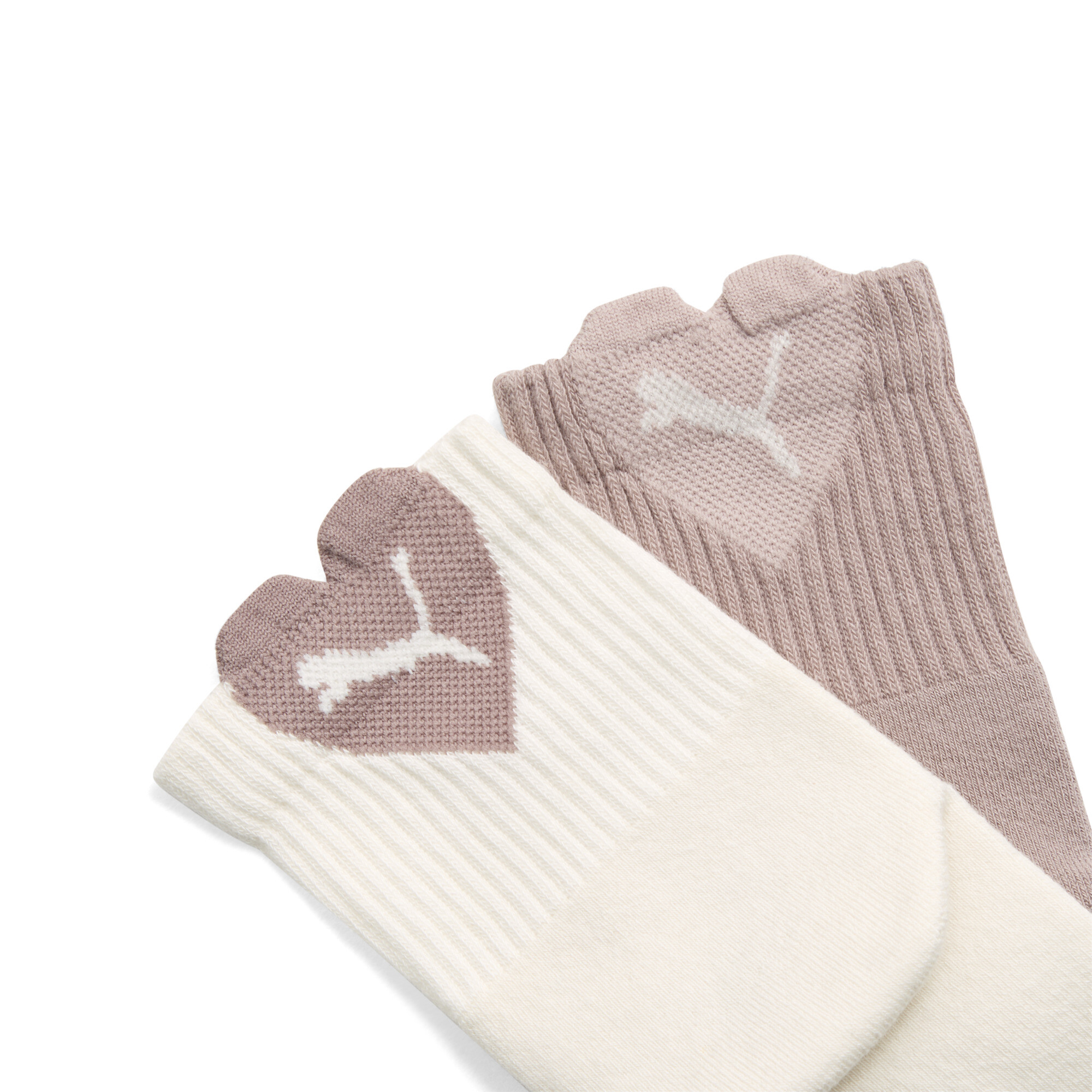 PUMA Heart korte damessokken (set van 2), Beige, Maat 39-42 thumbnail 2