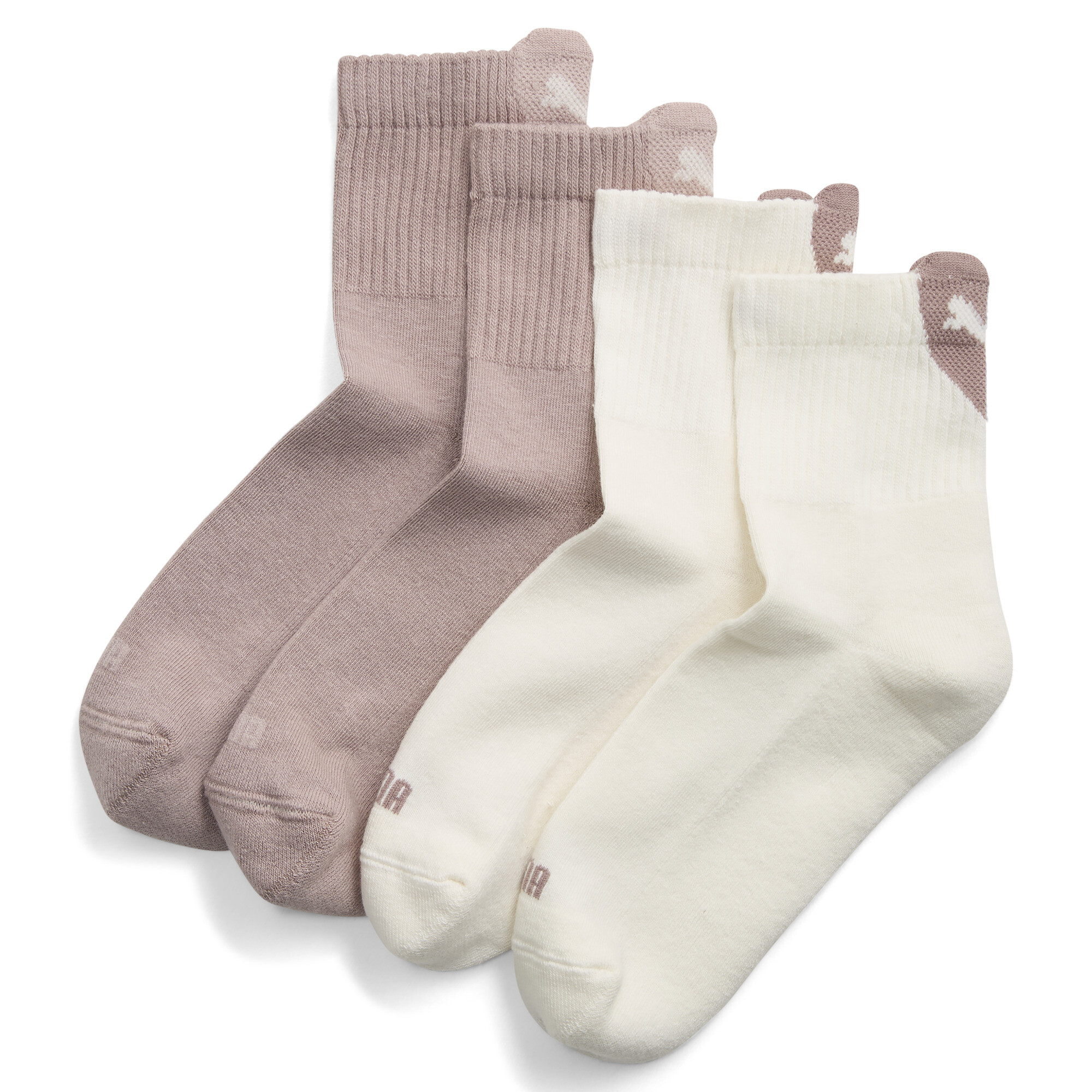 PUMA Heart korte damessokken (set van 2), Beige, Maat 39-42