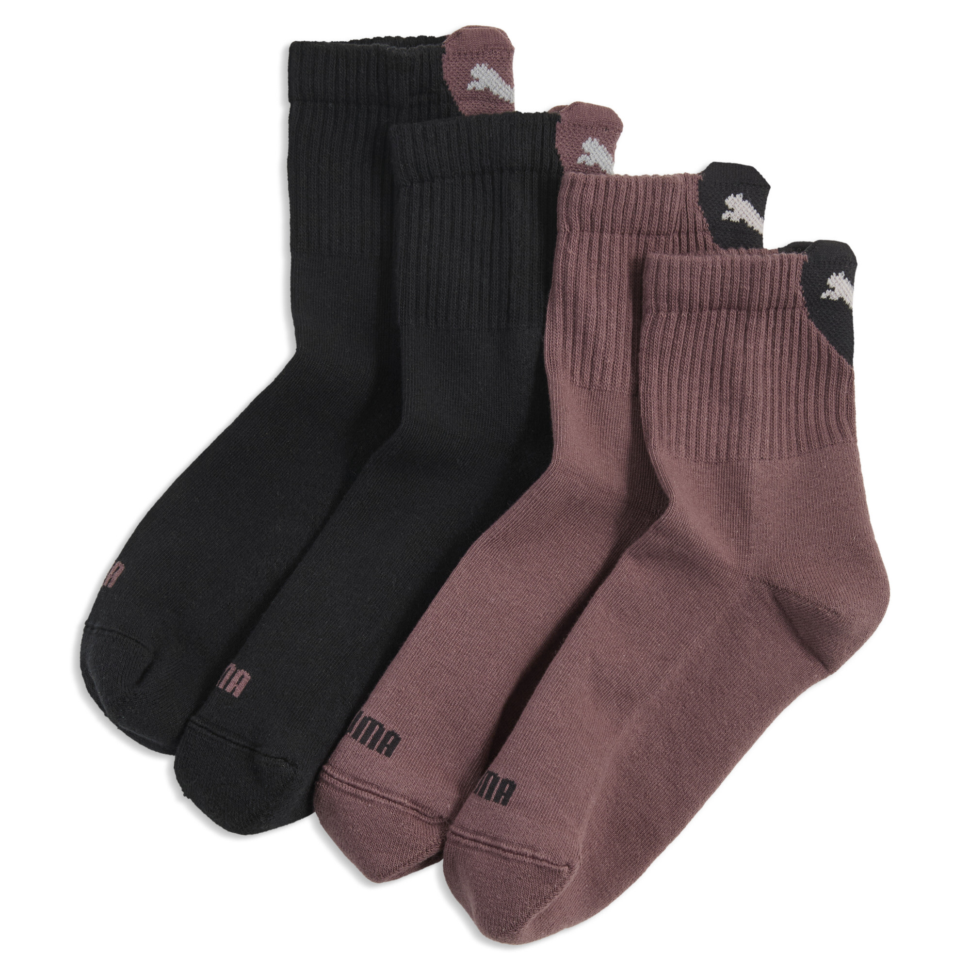 PUMA Heart Kurze Crew-Socken 2er-Pack Damen, Accessoires, Braun, 39-42