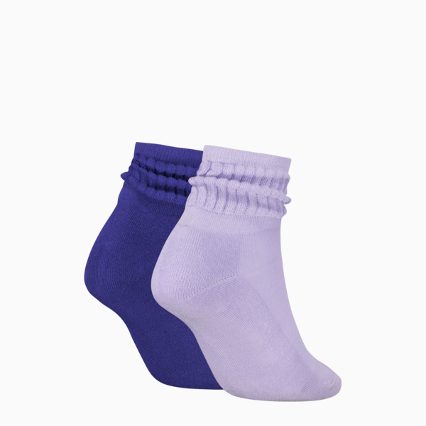 PUMA Women's Classic Short Slouch Socks 2 pack, purple combo, large-MEX