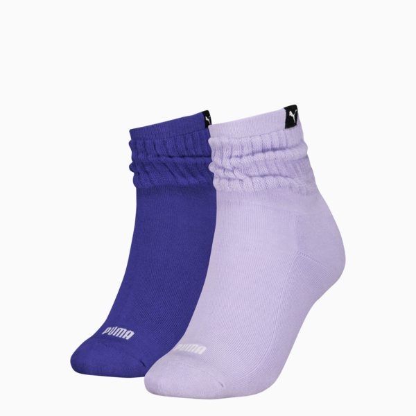 PUMA Women's Classic Short Slouch Socks 2 pack, purple combo, large-MEX