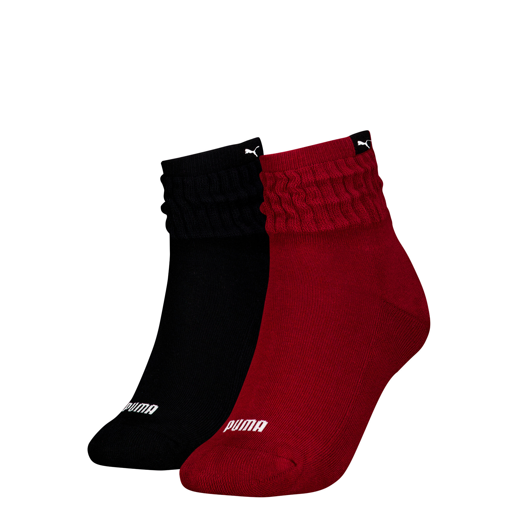 Women's Puma's Classic Short Slouch Socks 2 Pack, Red, Size 39-42, Clothing