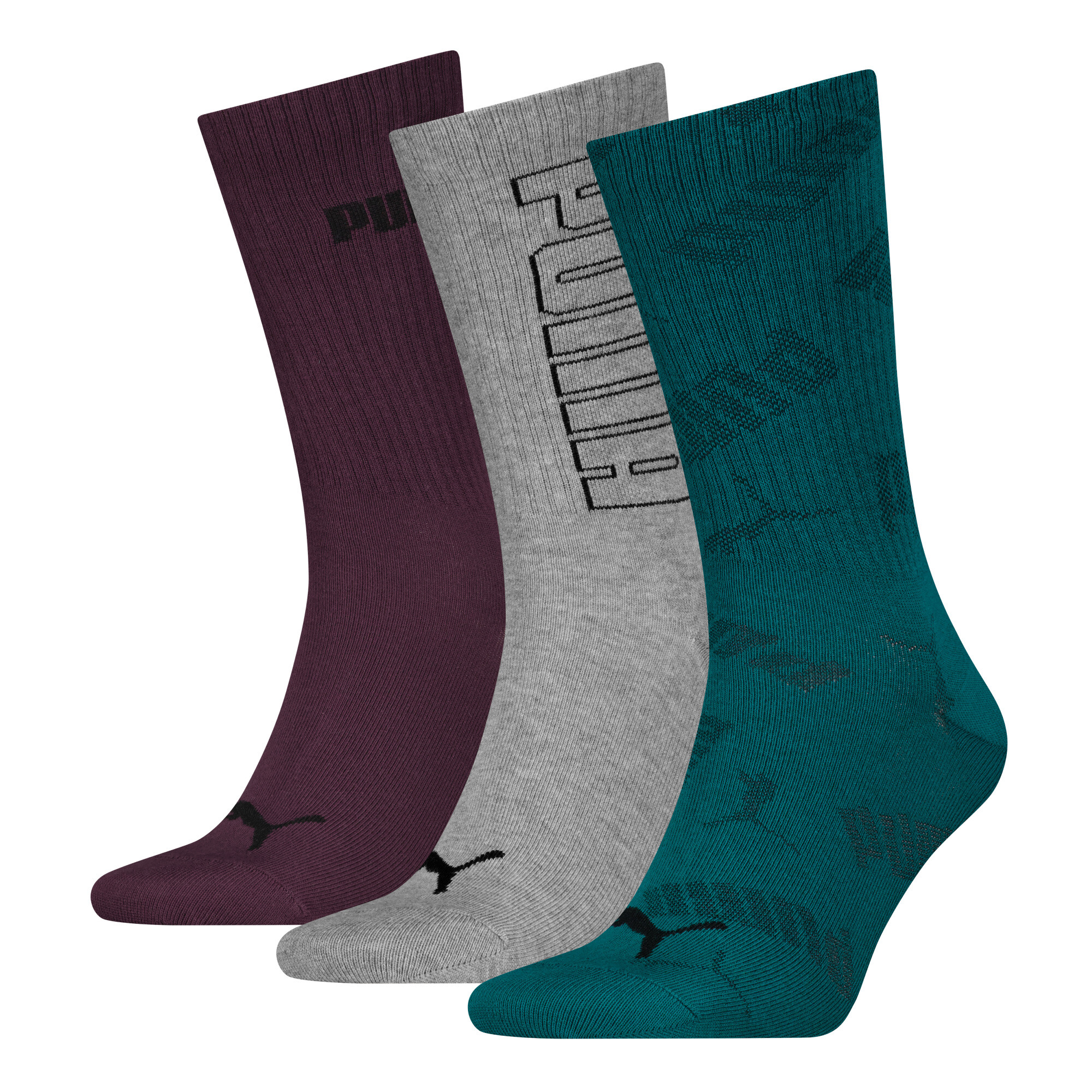 Licence Puma Crew-Socken 3er-Pack Unisex | Green Combo | Größe: 35-38