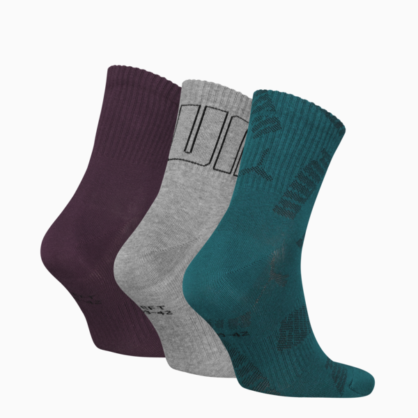 Pack 3 calcetines cortos unisex PUMA, green combo, large-MEX