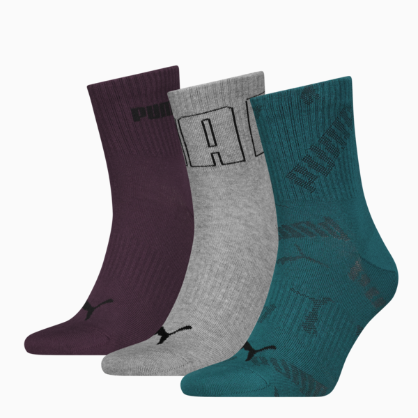 Pack 3 calcetines cortos unisex PUMA, green combo, large-MEX