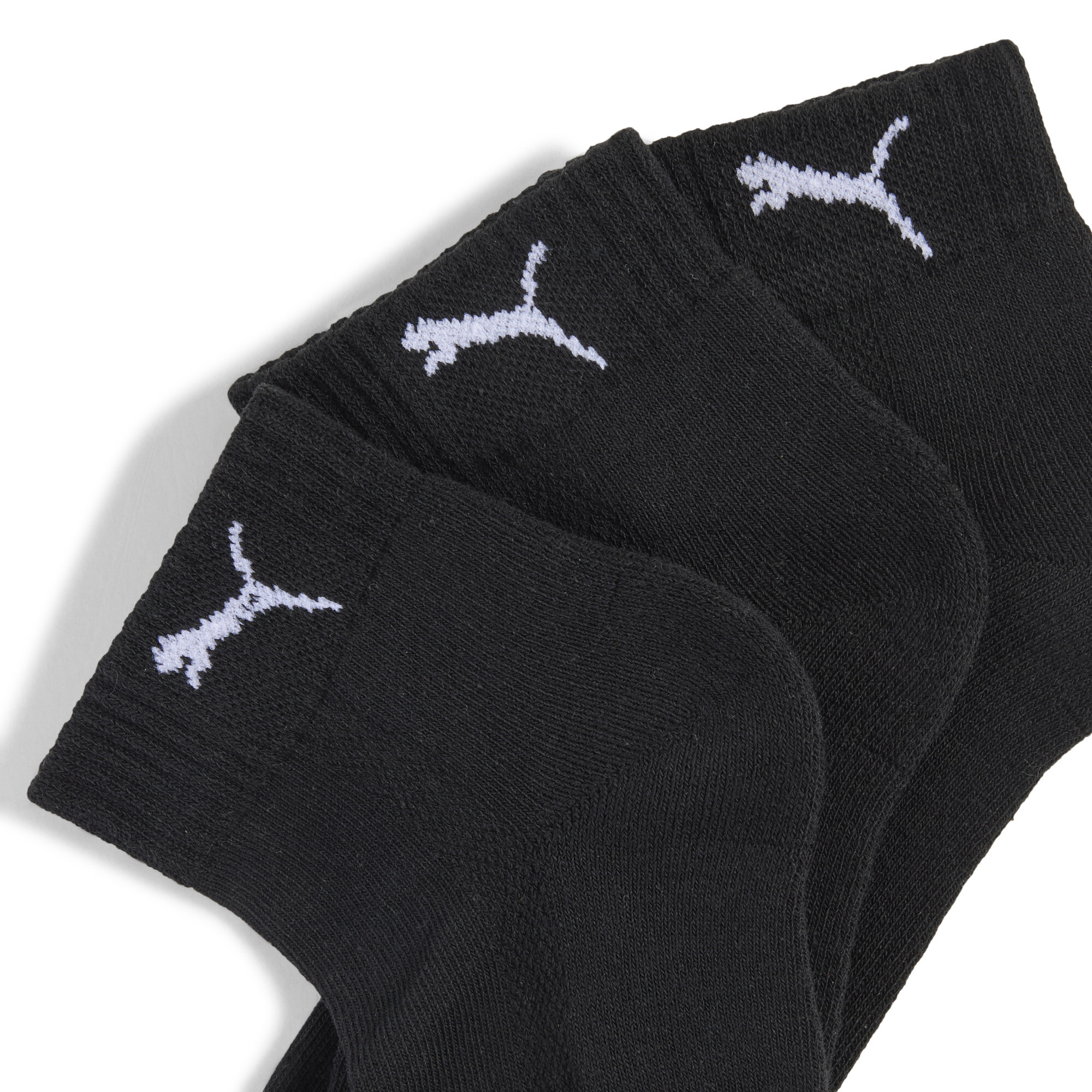 PUMA Uniseks quartersokken (set van 3 paar), Zwart, Maat 39-42 thumbnail 2