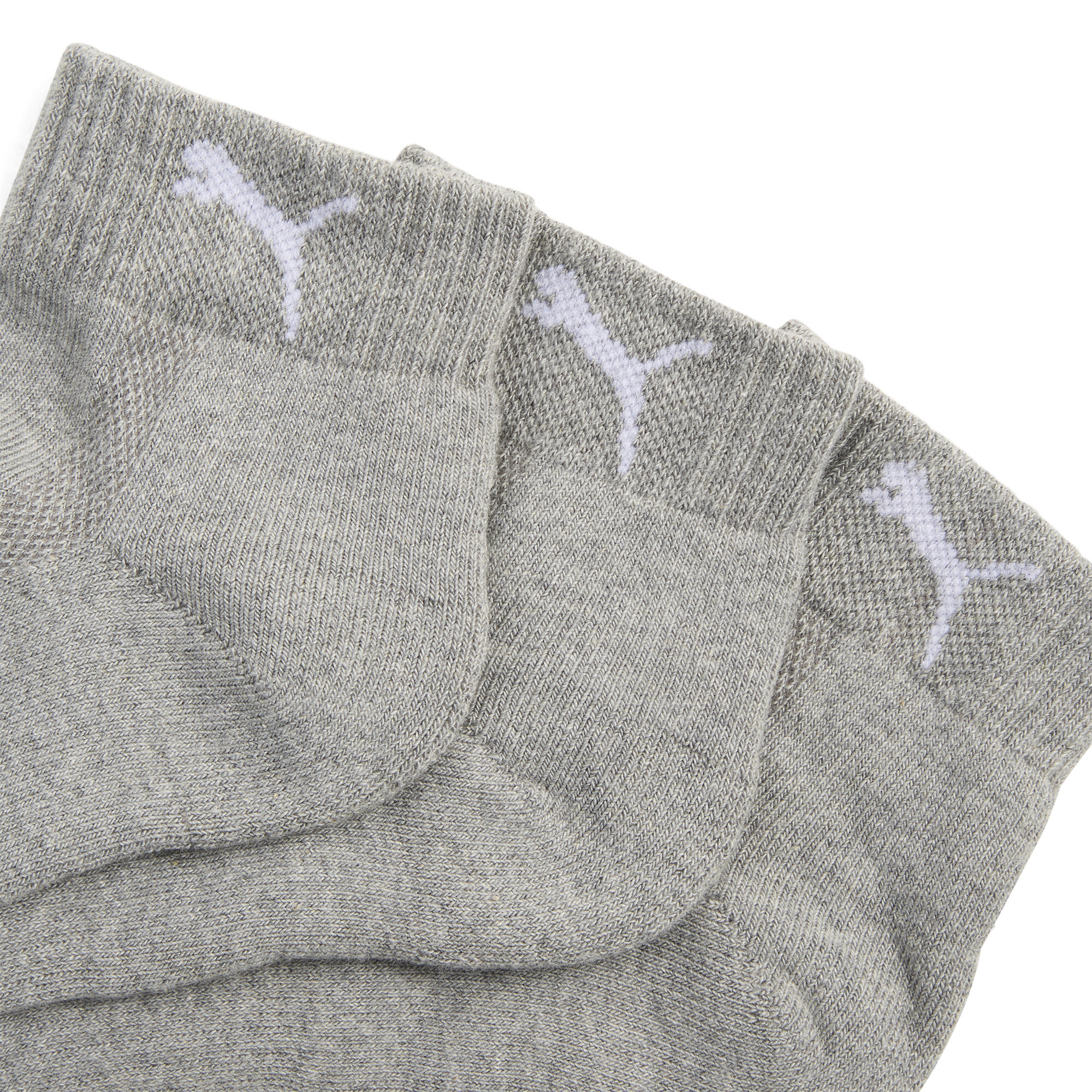 PUMA Uniseks quartersokken (set van 3 paar), Grijs, Maat 35-38 thumbnail 2