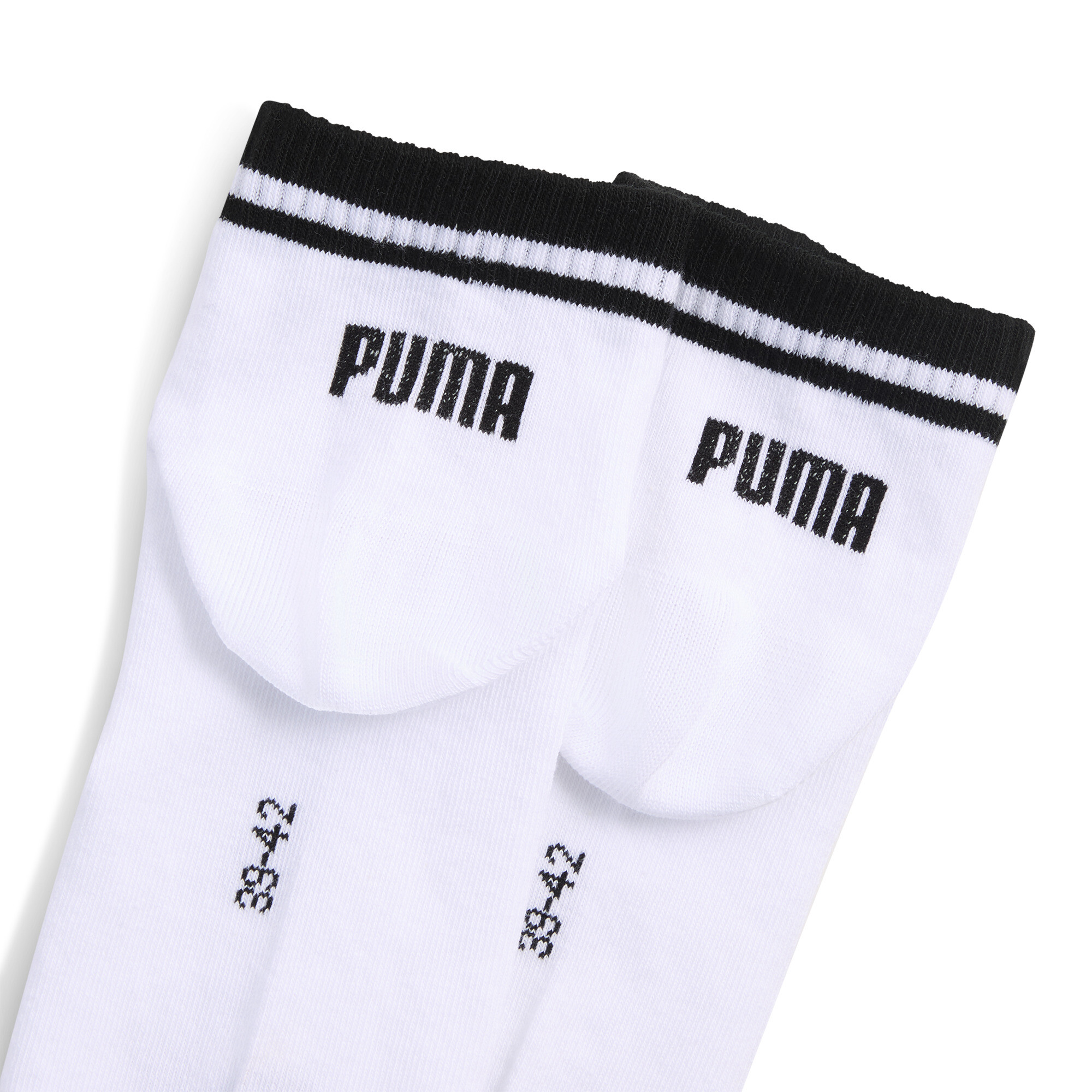 PUMA Uniseks quartersokken (set van 2 paar), Wit, Maat 43-46 thumbnail 2