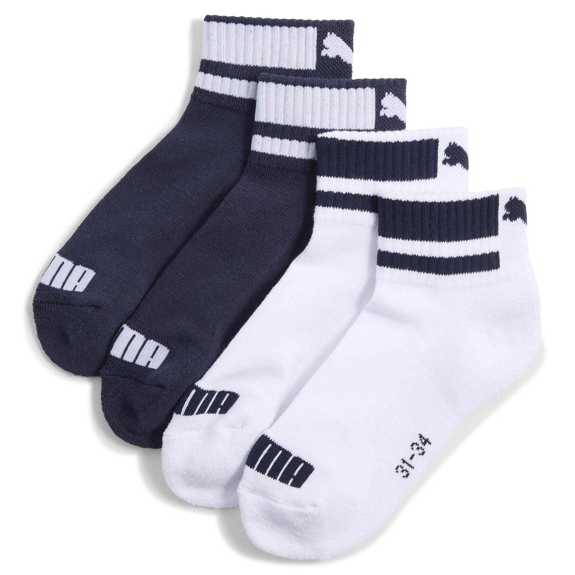 PUMA Quartersokken, Blauw/Wit, Maat 35-38