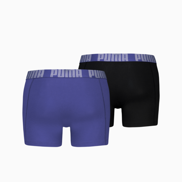 PUMA Men's Boxer Briefs 2 pack, Purple / Black, large-MEX