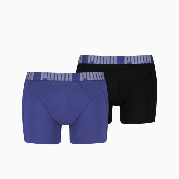 PUMA Men's Boxer Briefs 2 pack, Purple / Black, large-MEX