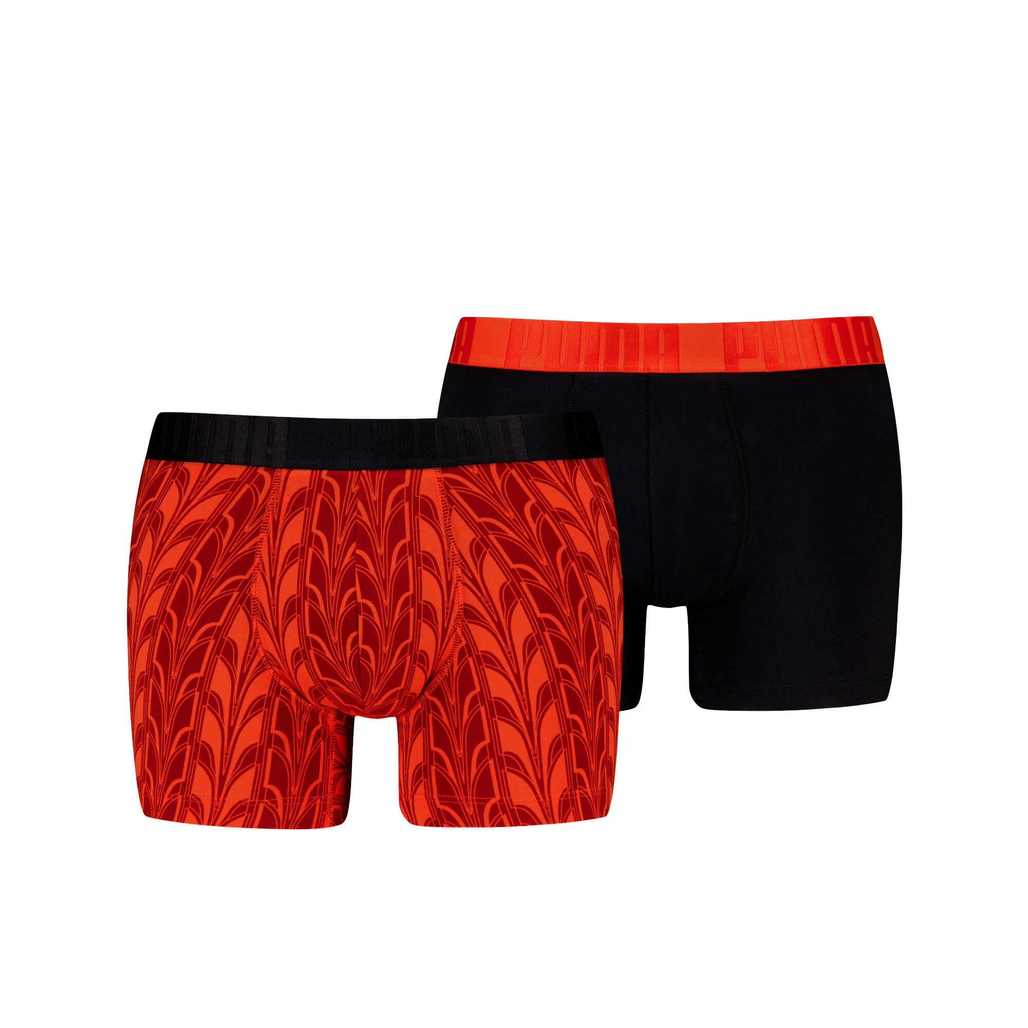 Licence Puma Terrace Bedruckte Boxershorts 2er-Pack Herren | Black/Red | Größe: M