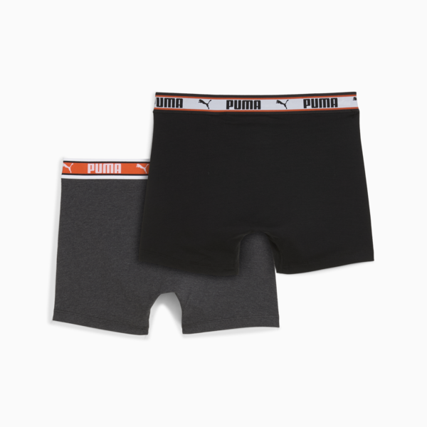PUMA Men's Boxer Briefs 2 pack, Black / Red, large-MEX