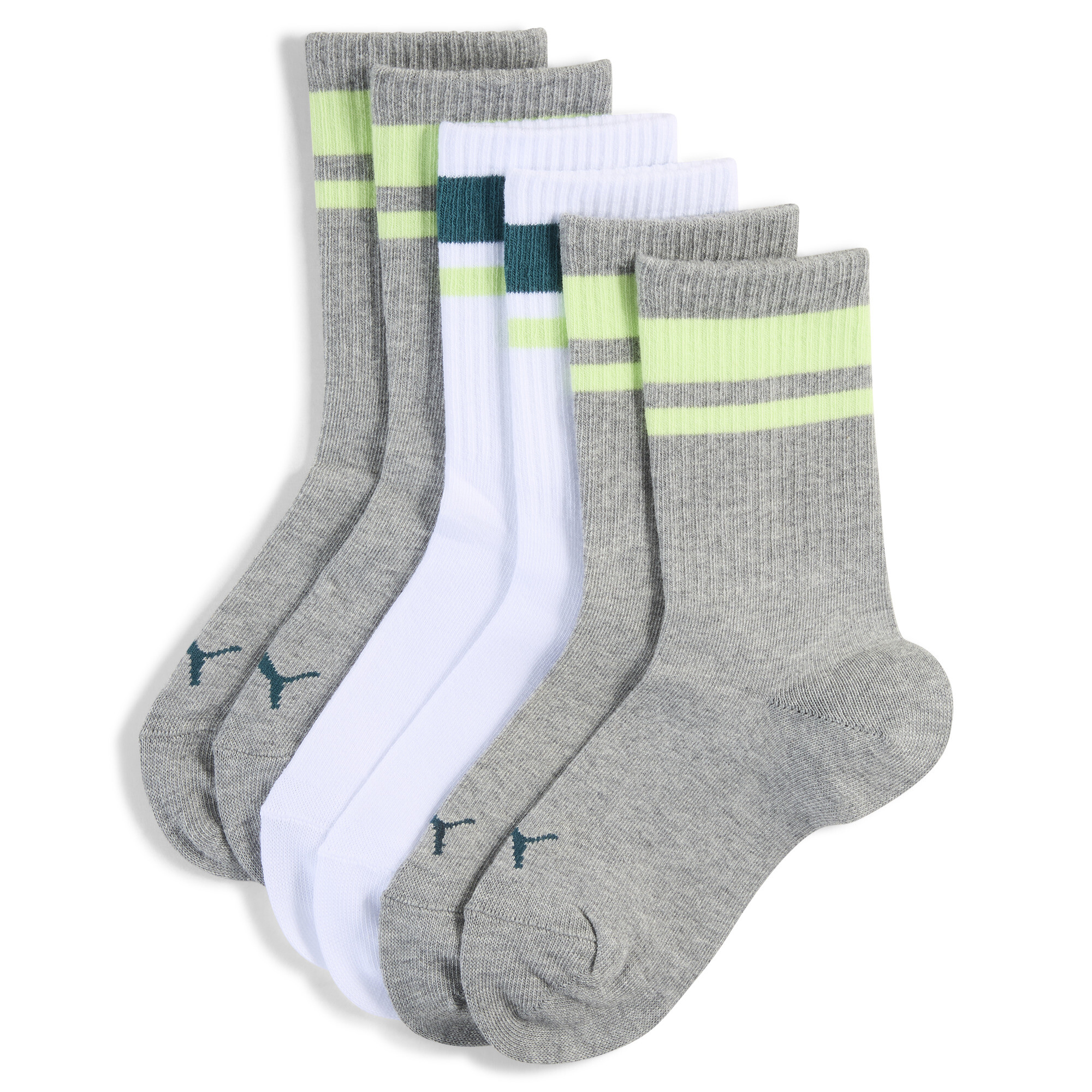 Licence Heritage Stripe Crew Socken Kinder (6er-Pack) | White/Grey | Größe: 31-34