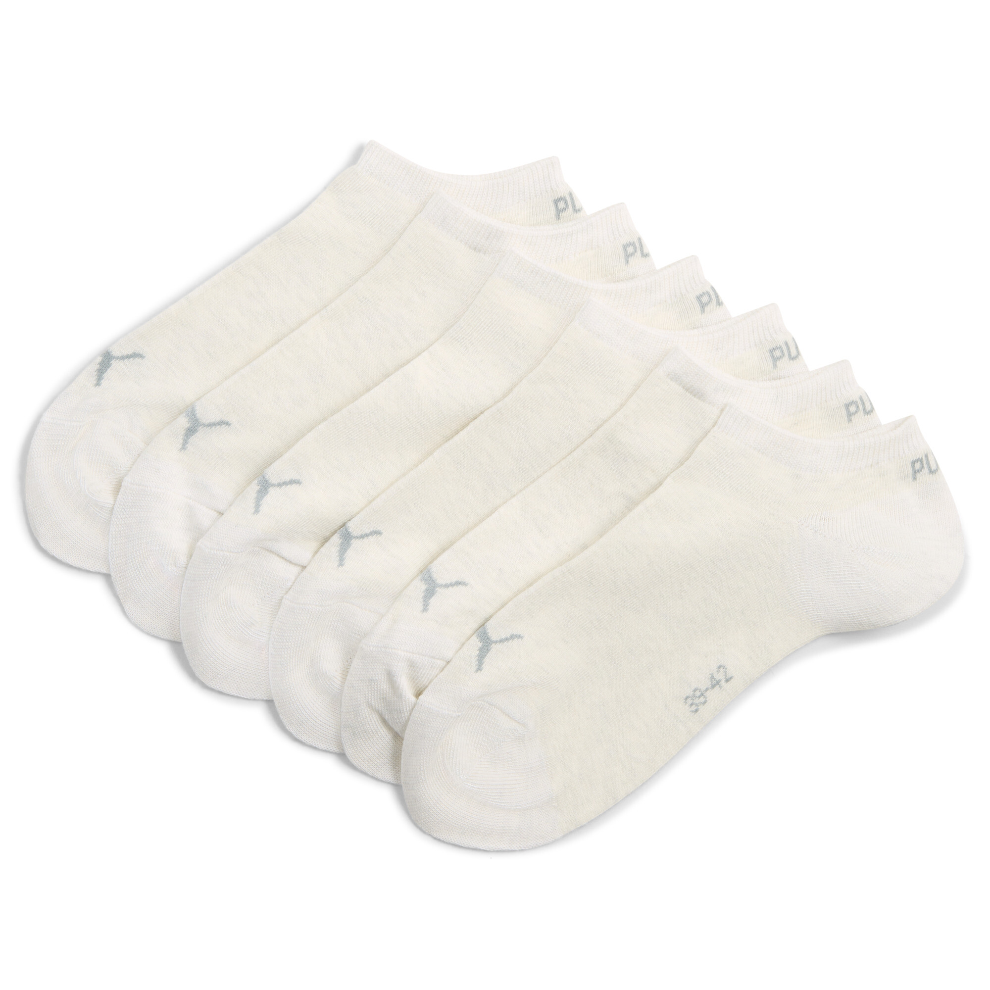 PUMA Uniseks sneakersokken (set van 3), Wit, Maat 39-42