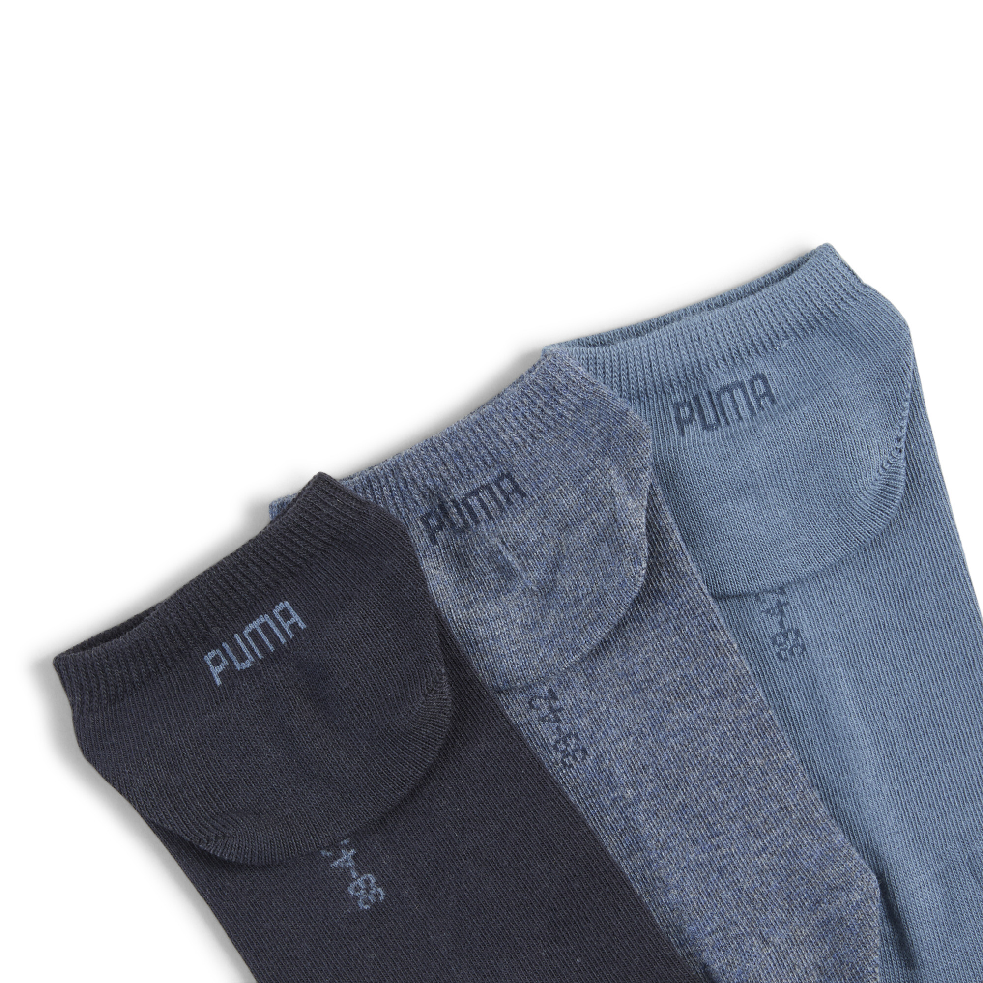PUMA Uniseks sneakersokken (set van 3), Blauw, Maat 47-49 thumbnail 2