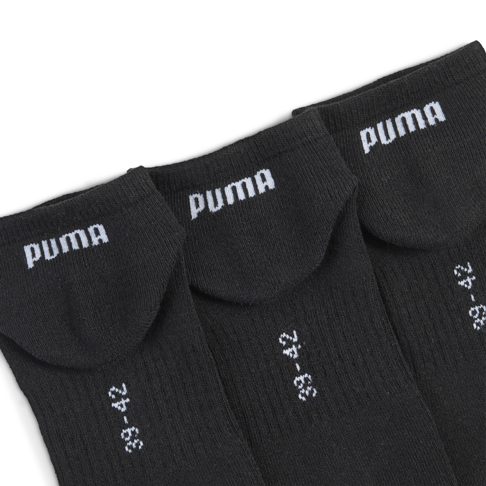 PUMA Uniseks sneakersokken met demping (set van 3), Zwart, Maat 35-38 thumbnail 2
