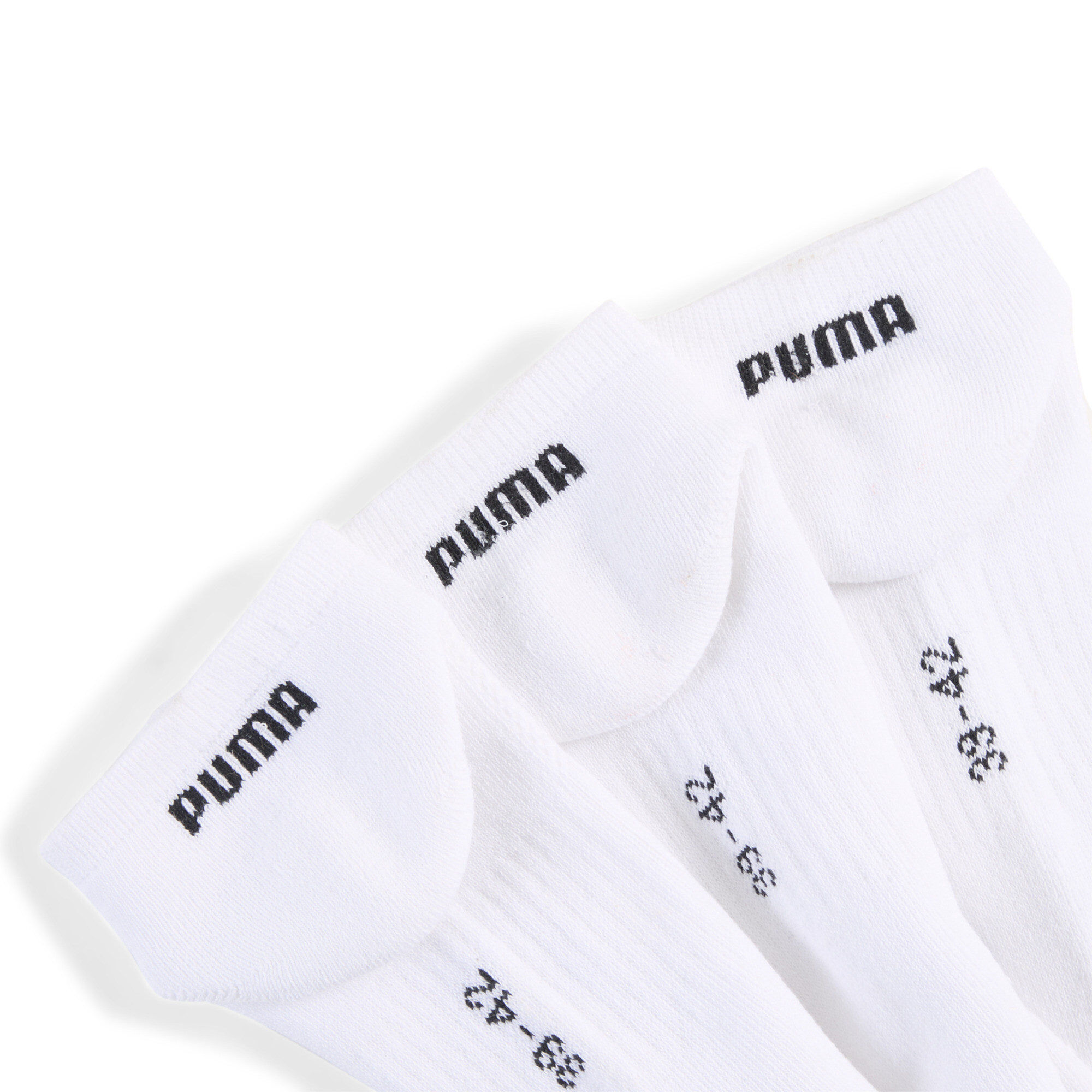 PUMA Uniseks sneakersokken met demping (set van 3), Wit, Maat 39-42 thumbnail 2
