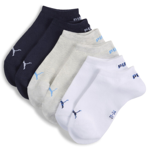 PUMA Calcetines invisibles juveniles (pack de 3) En Azul/Blanco