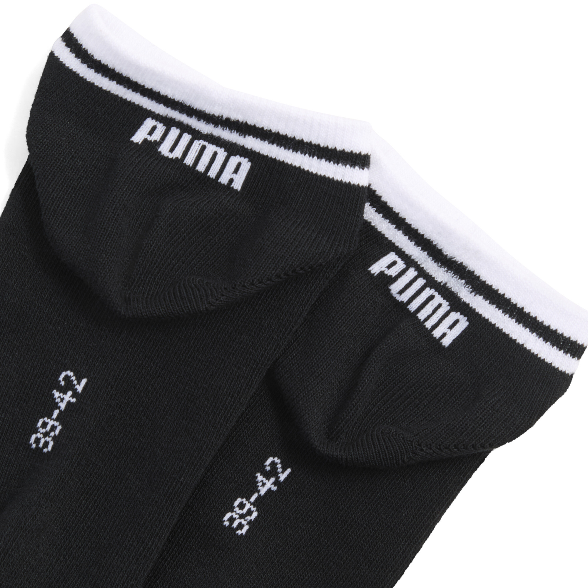 PUMA Uniseks sneakersokken (set van 3 paar), Zwart, Maat 39-42 thumbnail 2