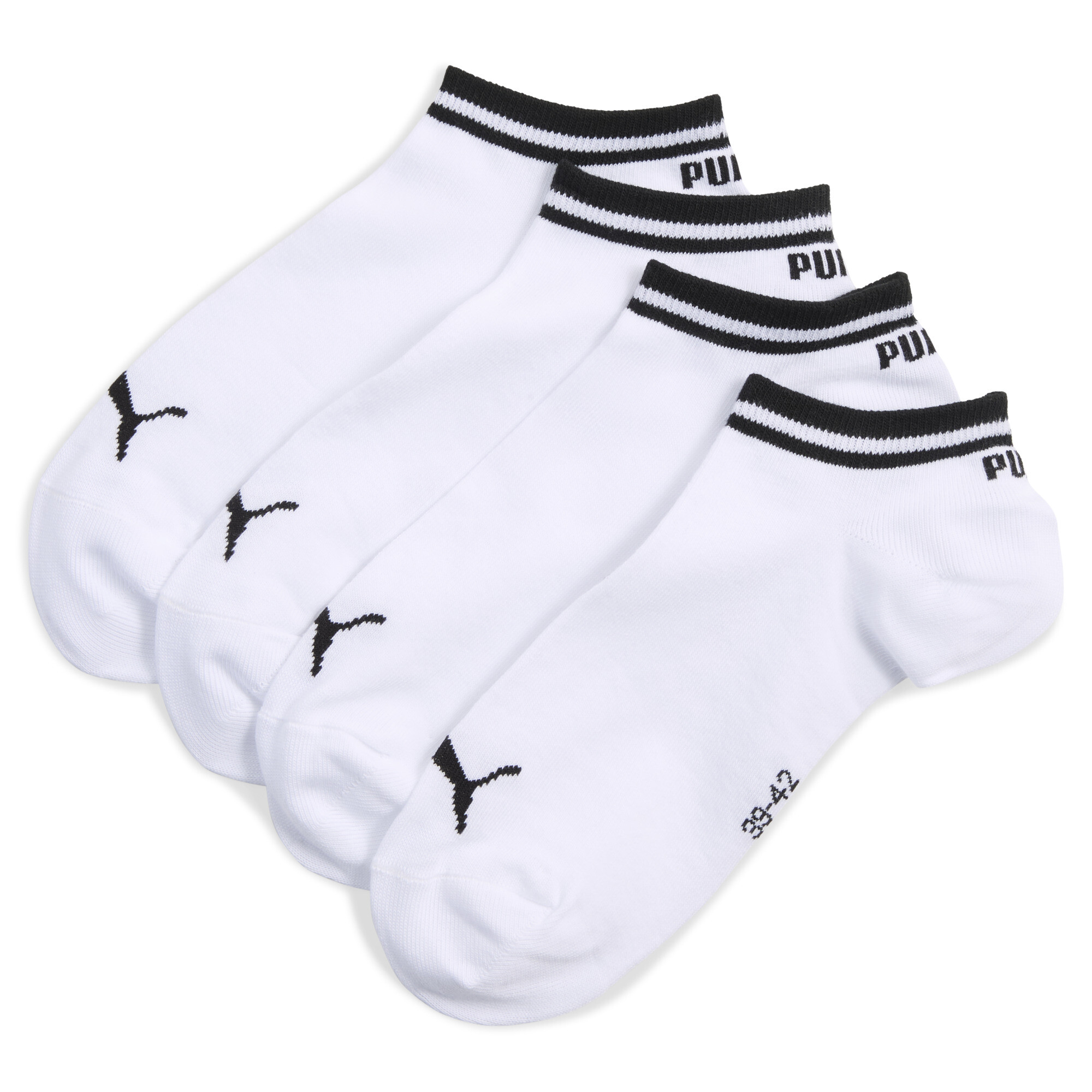 PUMA Uniseks sneakersokken (set van 3 paar), Wit, Maat 39-42