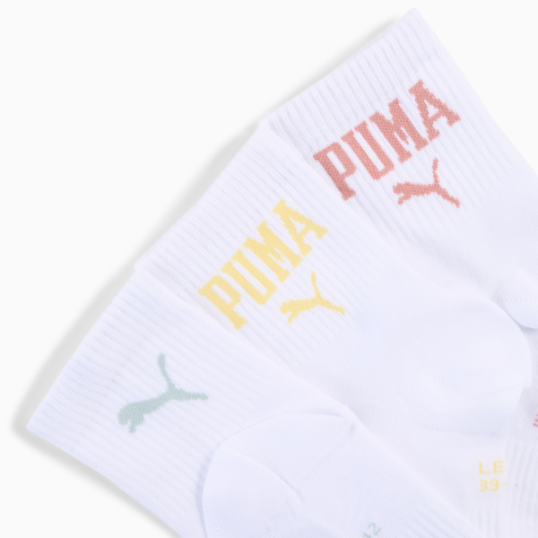 Medias cortas de caña media con logo unisex (pack de 3), white combo, large-ARG