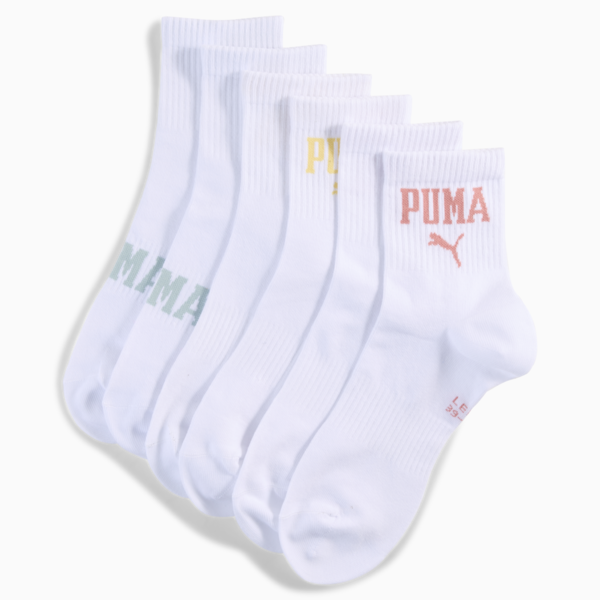 Medias cortas de caña media con logo unisex (pack de 3), white combo, large-ARG