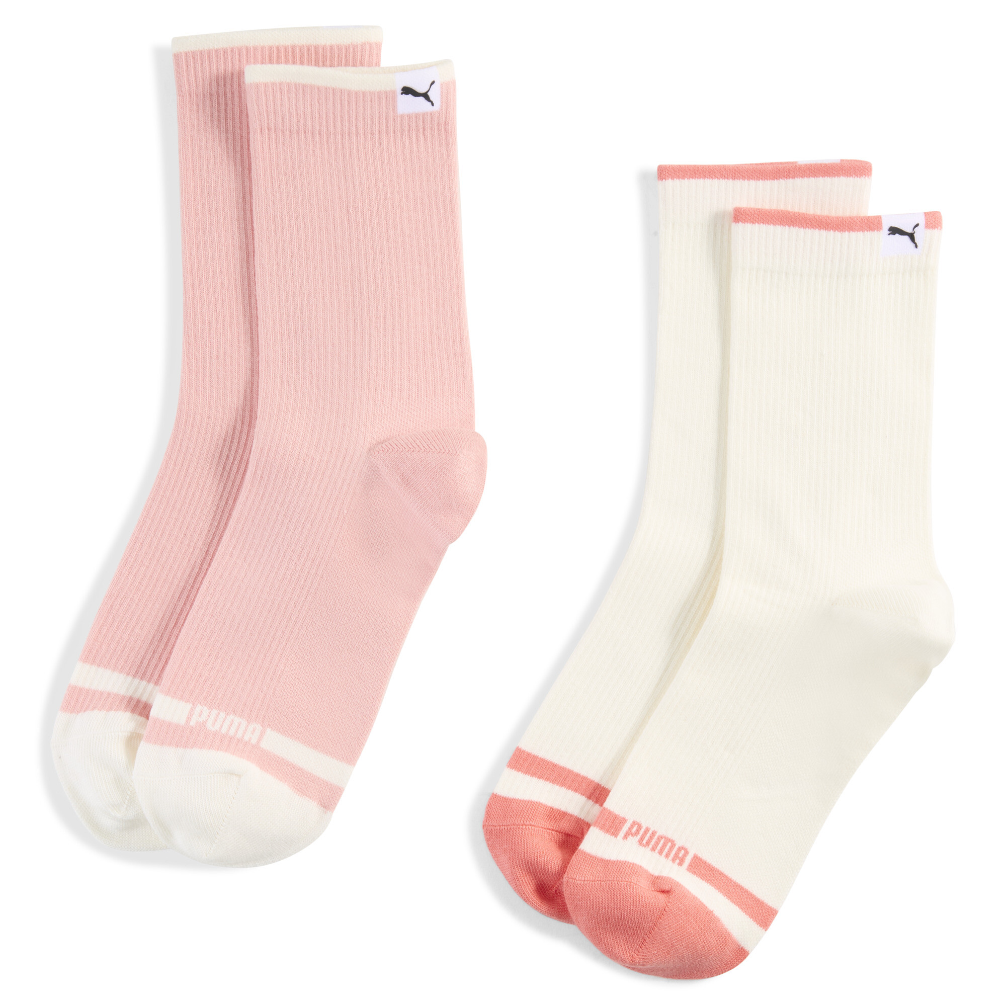 Licence Classic Gerippte Socken Damen (2er-Pack) | White/Pink | Größe: 35-38