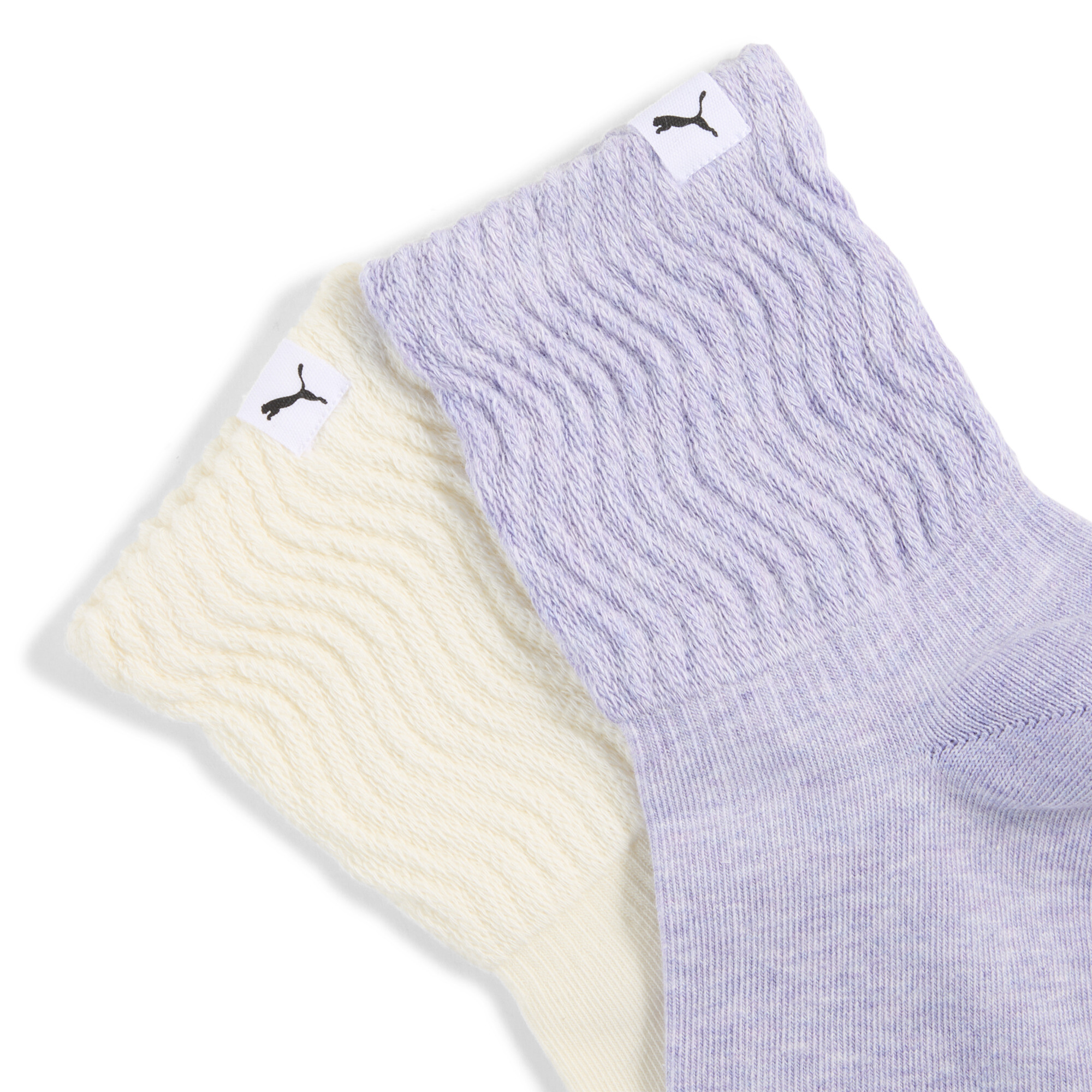 PUMA Korte zigzagsokken voor Dames, Wit/Paars, Maat 35-38 thumbnail 2