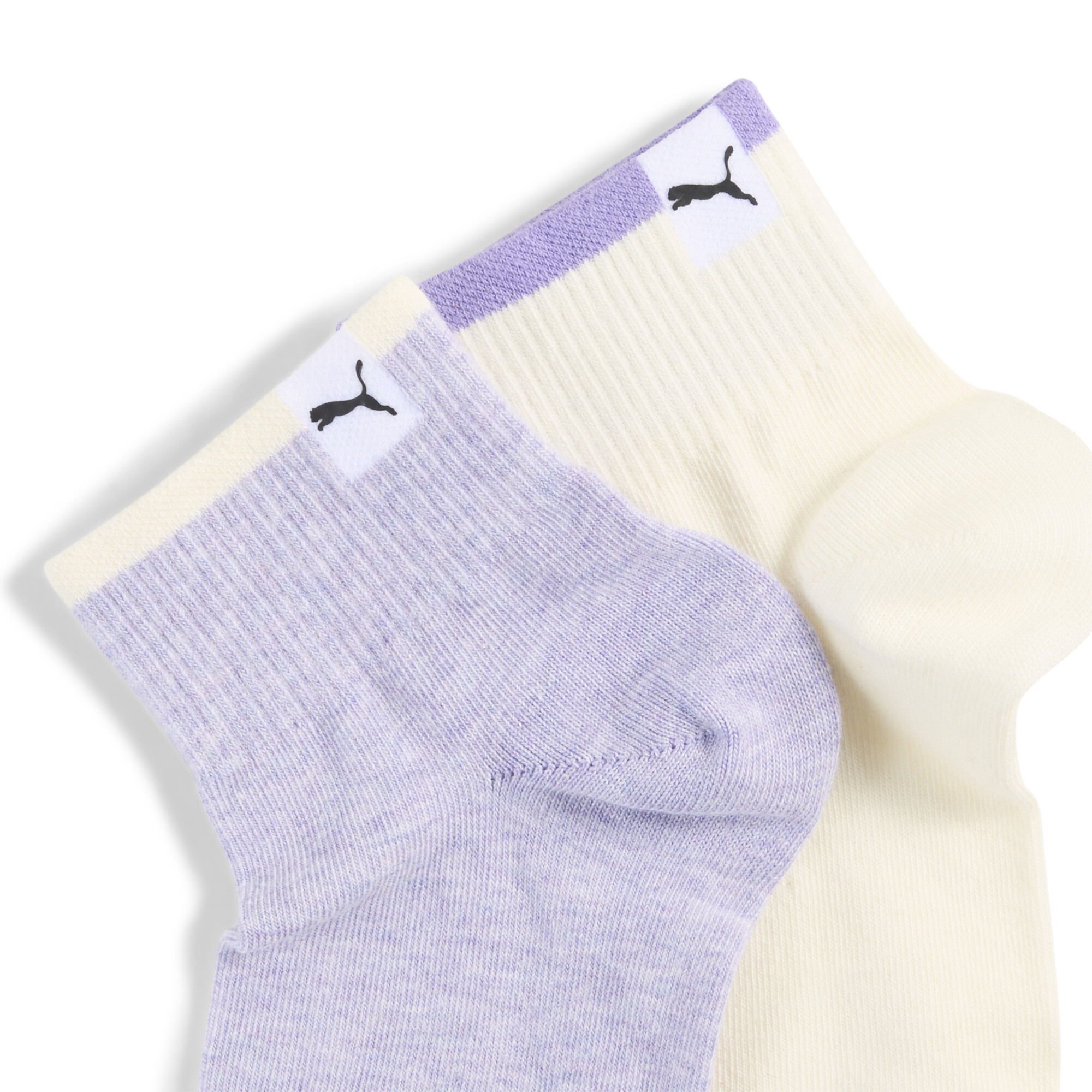 PUMA Heritage korte sokken voor Dames, Wit/Paars, Maat 35-38 thumbnail 2