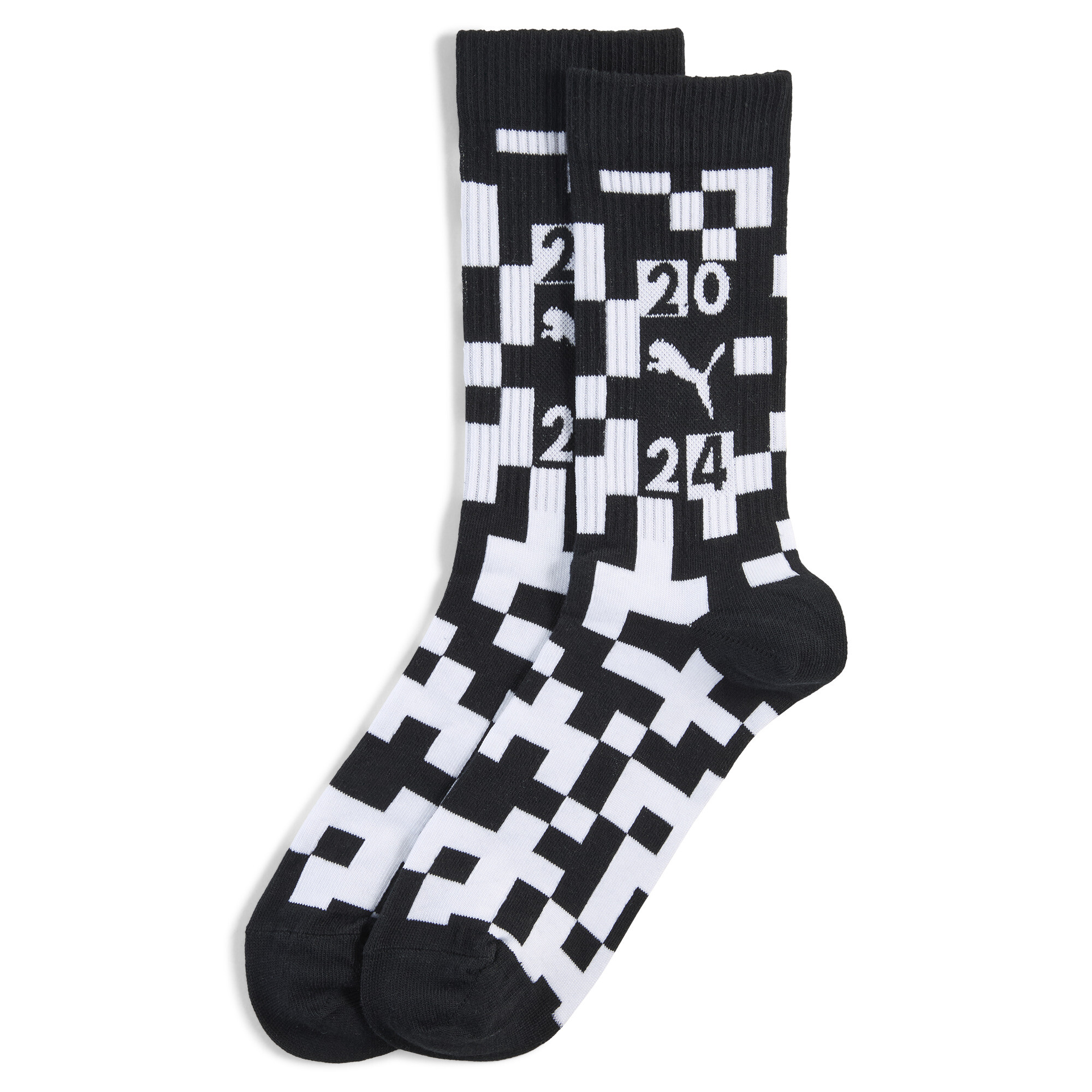 Licence Glow Collection Race-Flag Crew Sportsocken Unisex (1er-Pack) | Black/Glow In The Dark | Größe: 43-46