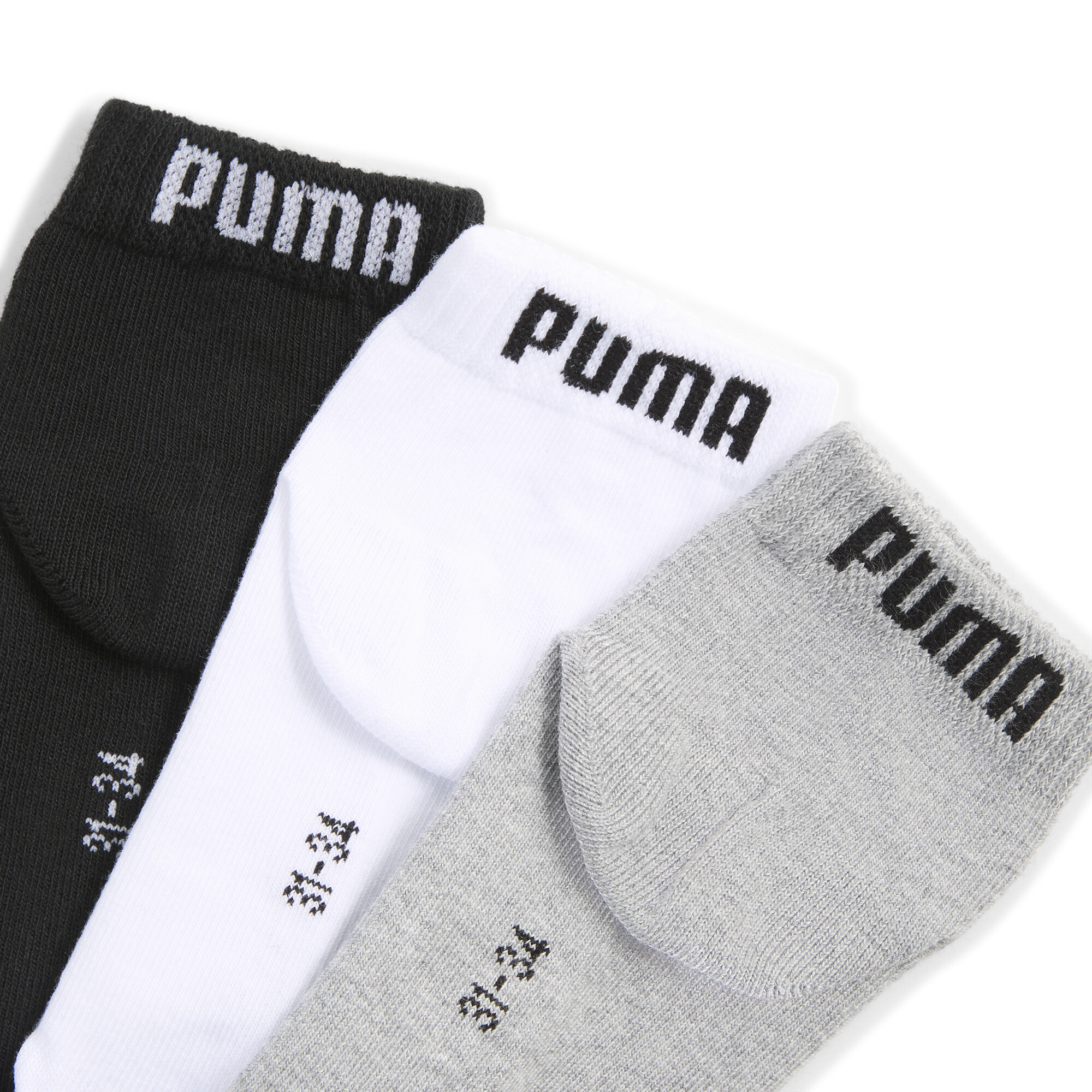 PUMA Korte sokken, Zwart/Grijs/Wit, Maat 27-30 thumbnail 2