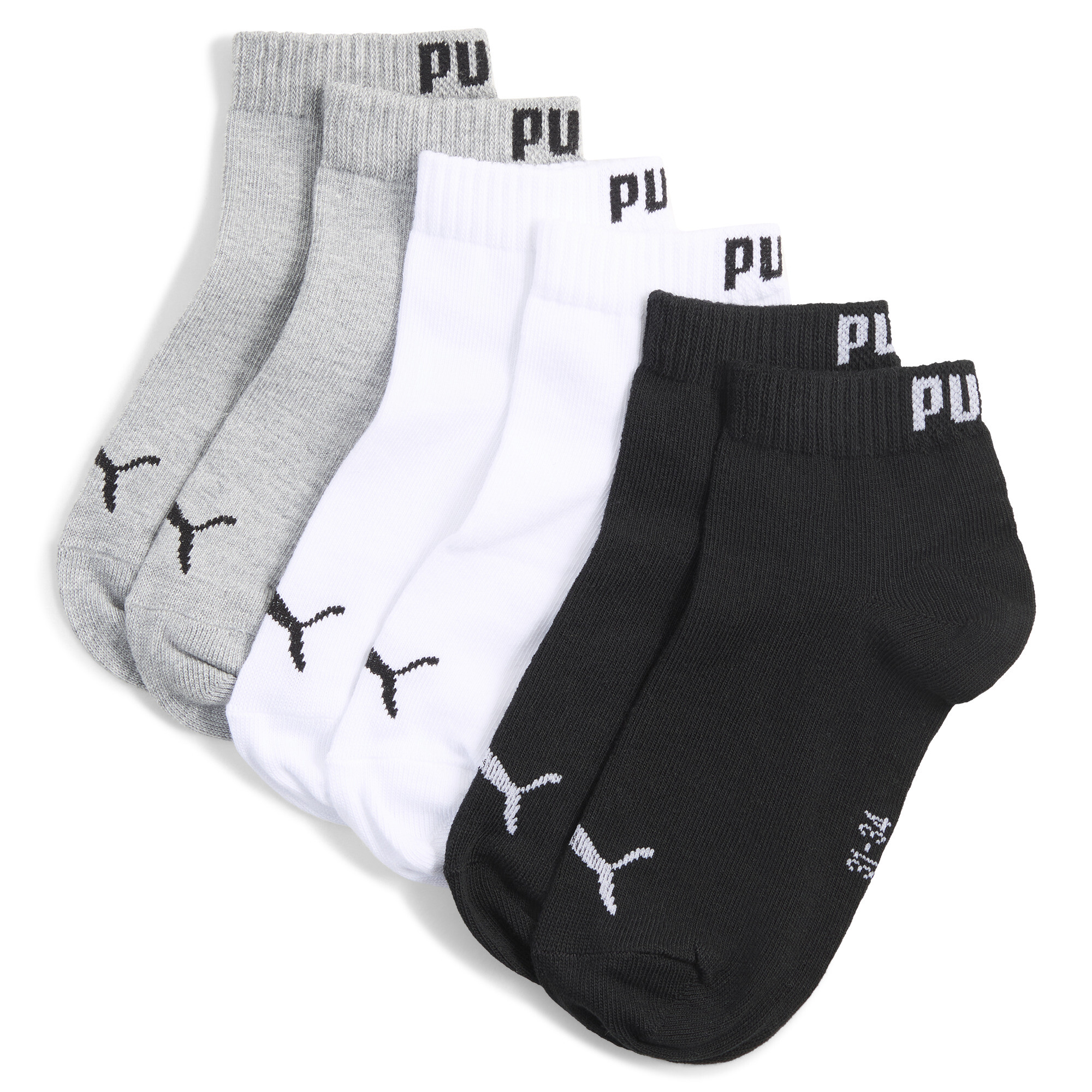 PUMA Korte sokken, Zwart/Grijs/Wit, Maat 31-34