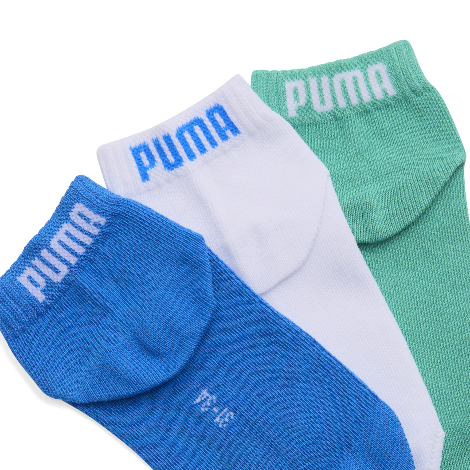 PUMA Korte sokken, Blauw/Groen, Maat 31-34 thumbnail 2