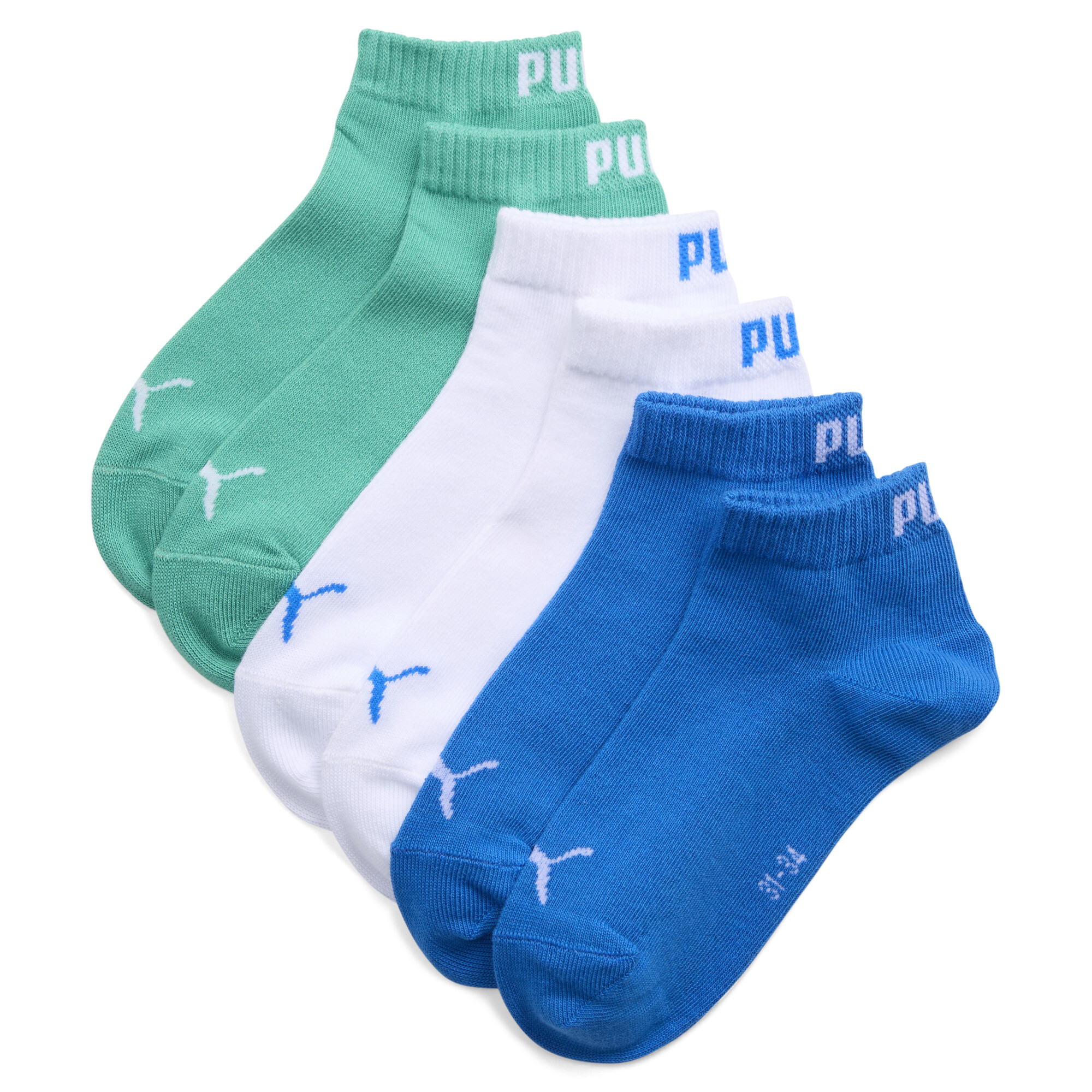 PUMA Korte sokken, Blauw/Groen, Maat 31-34