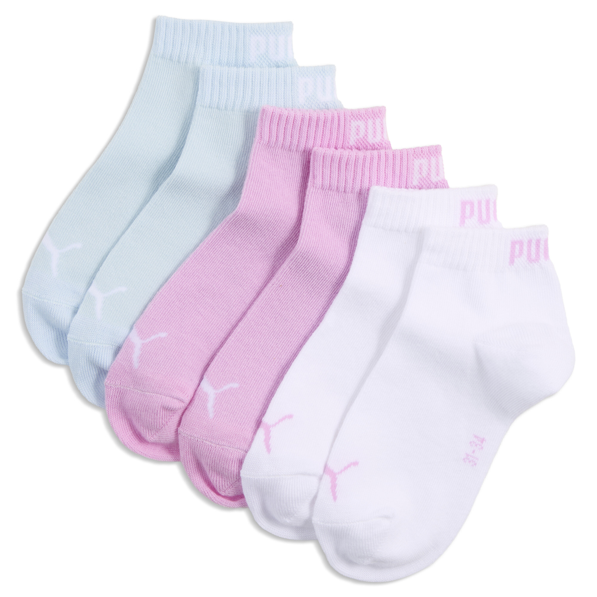 PUMA Chaussettes trois-quarts Enfant et Adolescent (lot de 3), Accessoires, Rose, 23-26